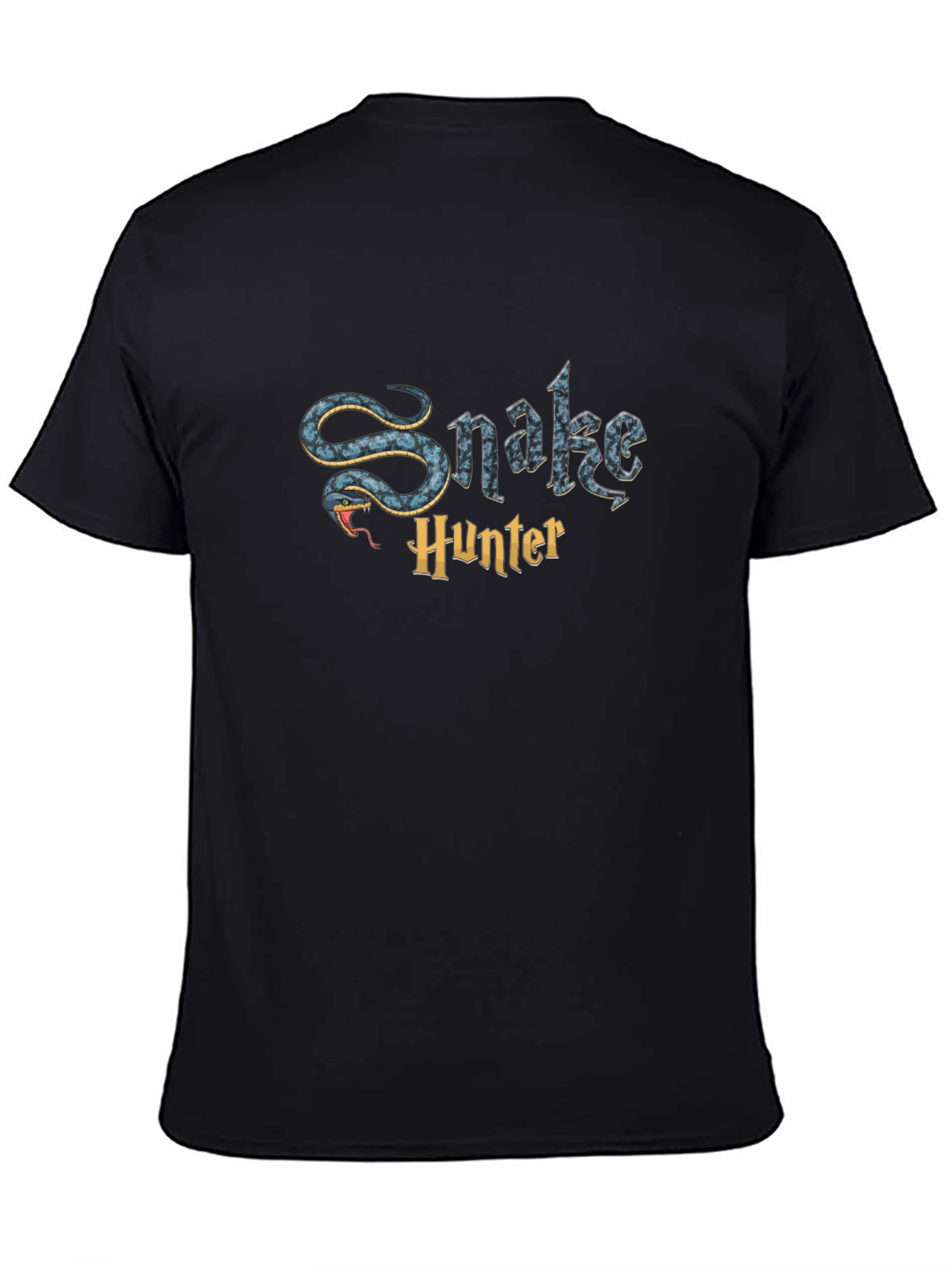 Snake Hunter Graphic Tee - Mens Black Cotton T-Shirt