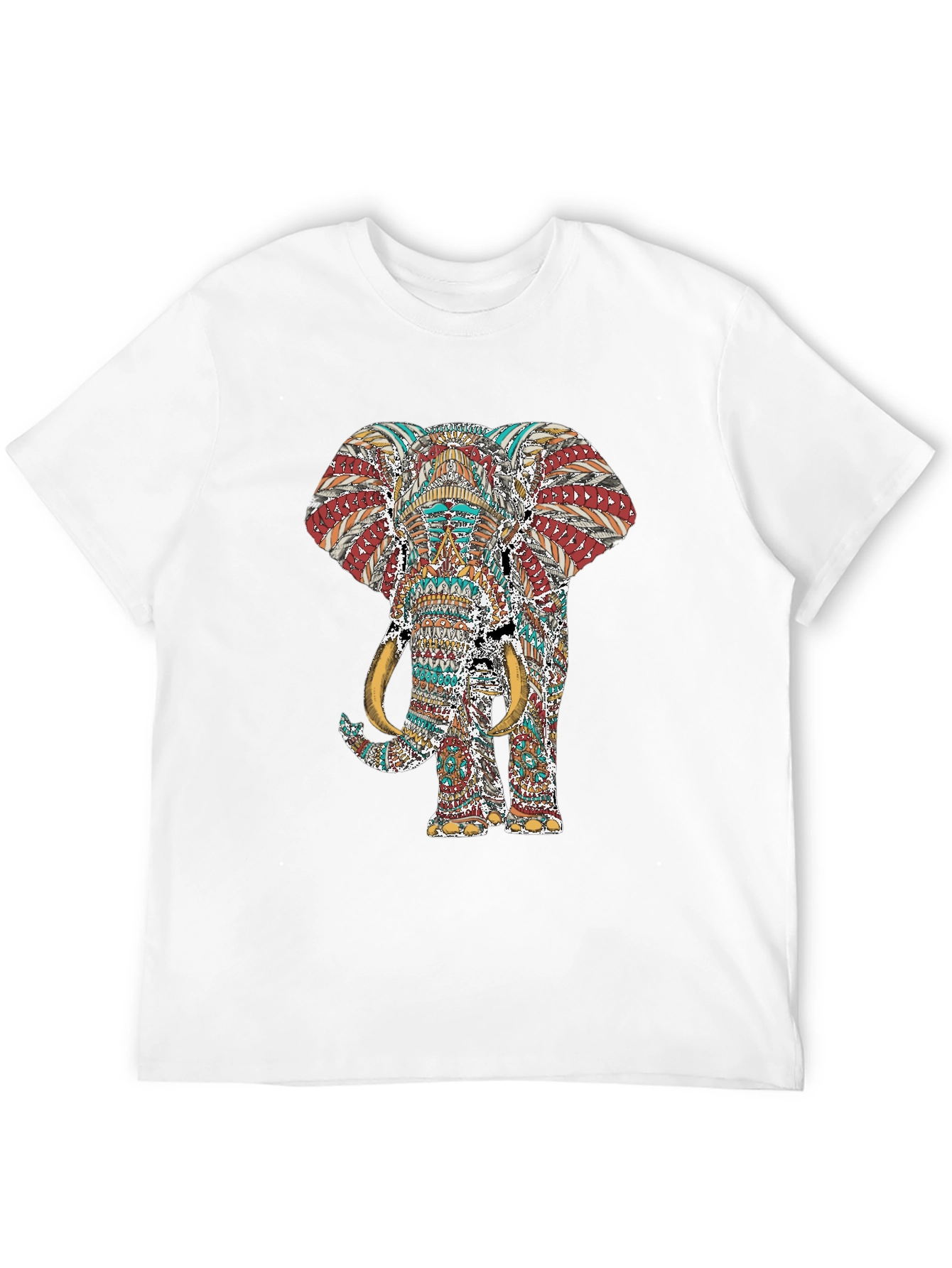 Elephant Graphic Print Black T-Shirt