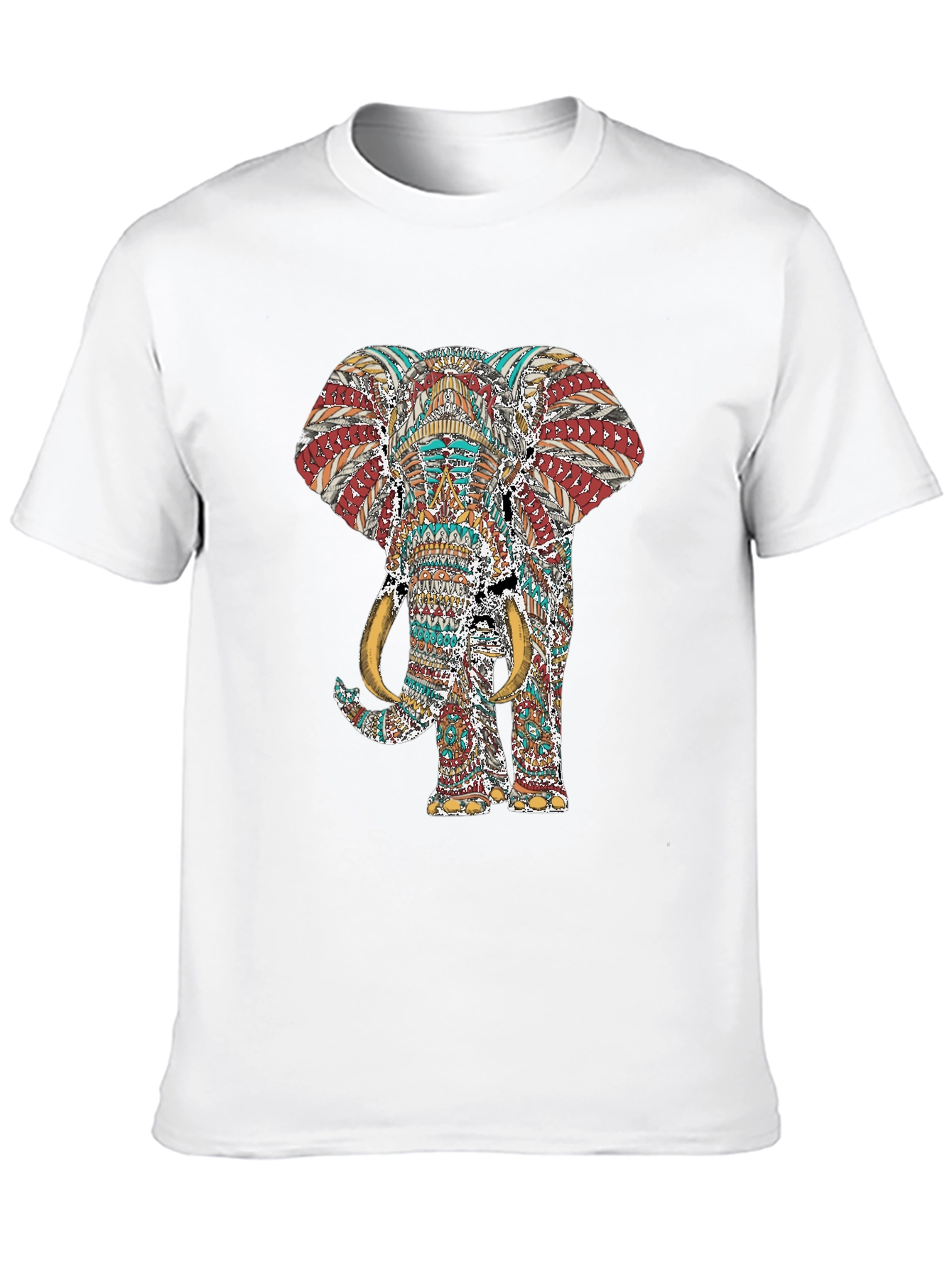 Elephant Graphic Print Black T-Shirt