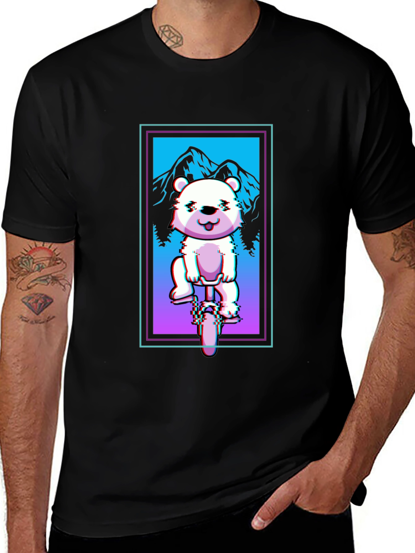 Bear on Bike Graphic Tee