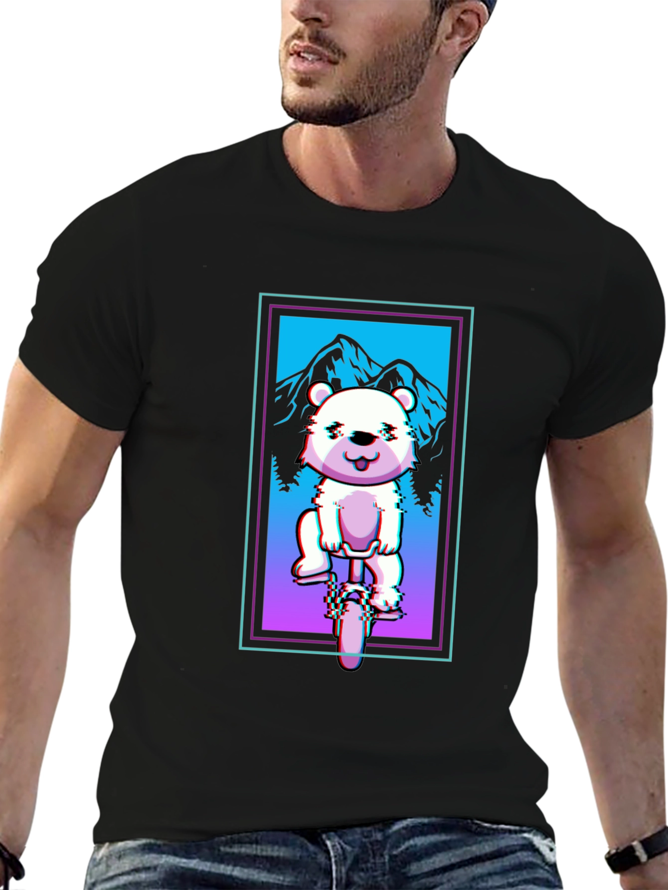 Bear on Bike Graphic Tee