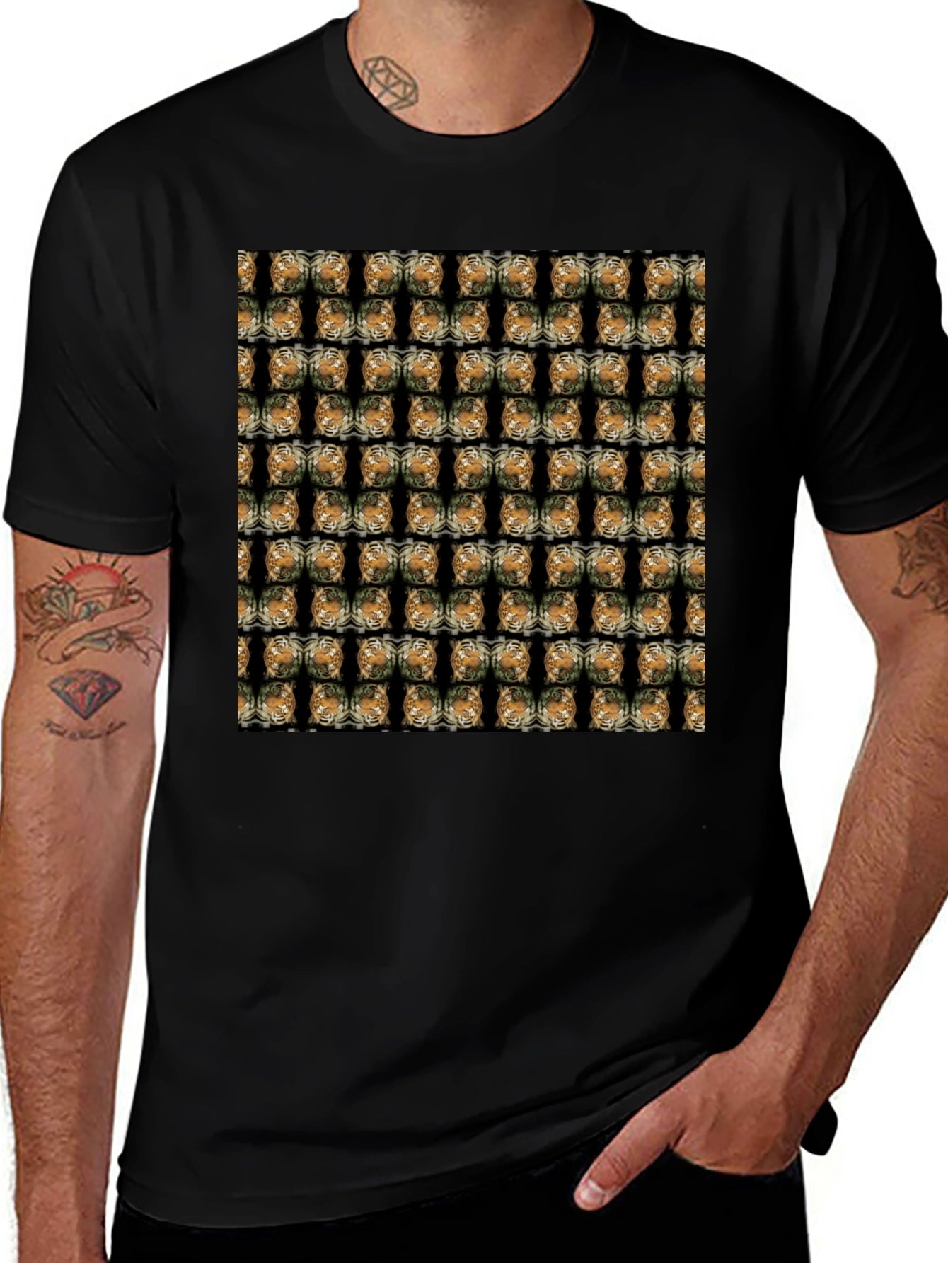 Patterned Graphic Print T-Shirt