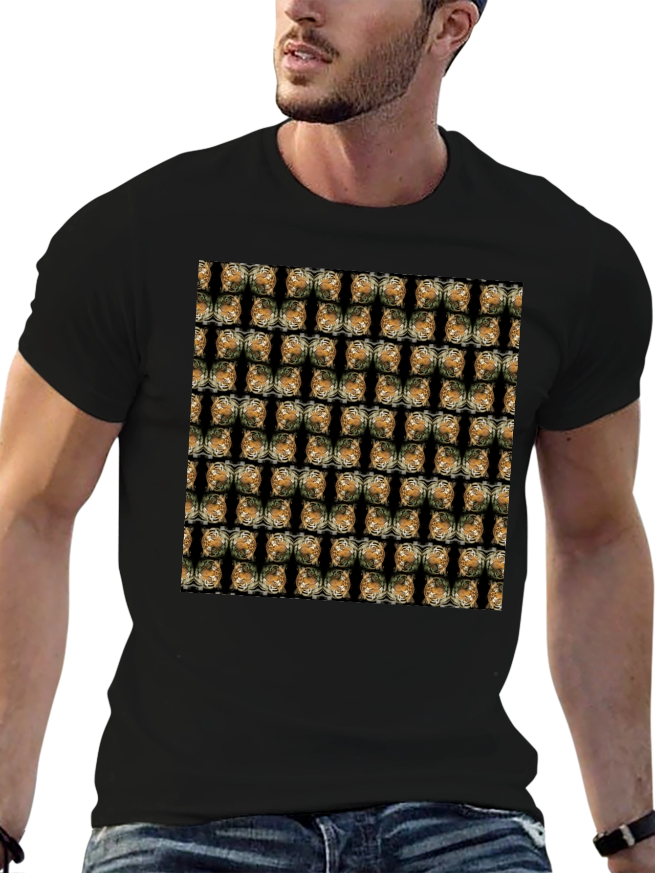 Patterned Graphic Print T-Shirt