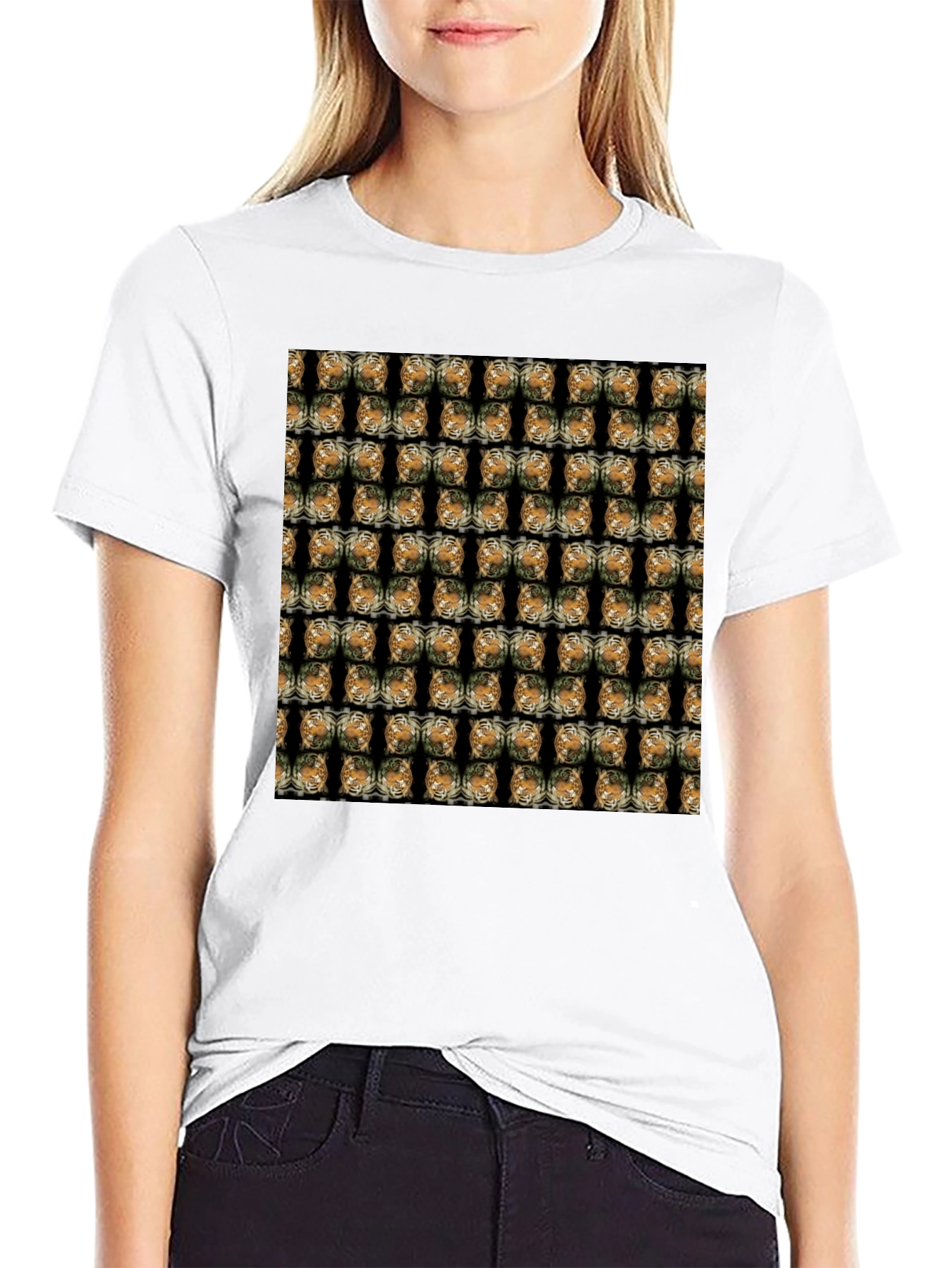 Patterned Graphic Print T-Shirt