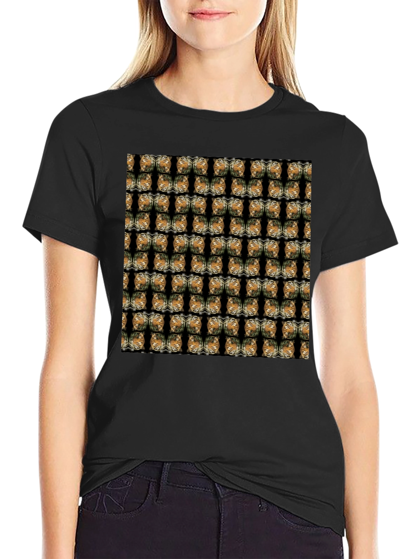 Patterned Graphic Print T-Shirt