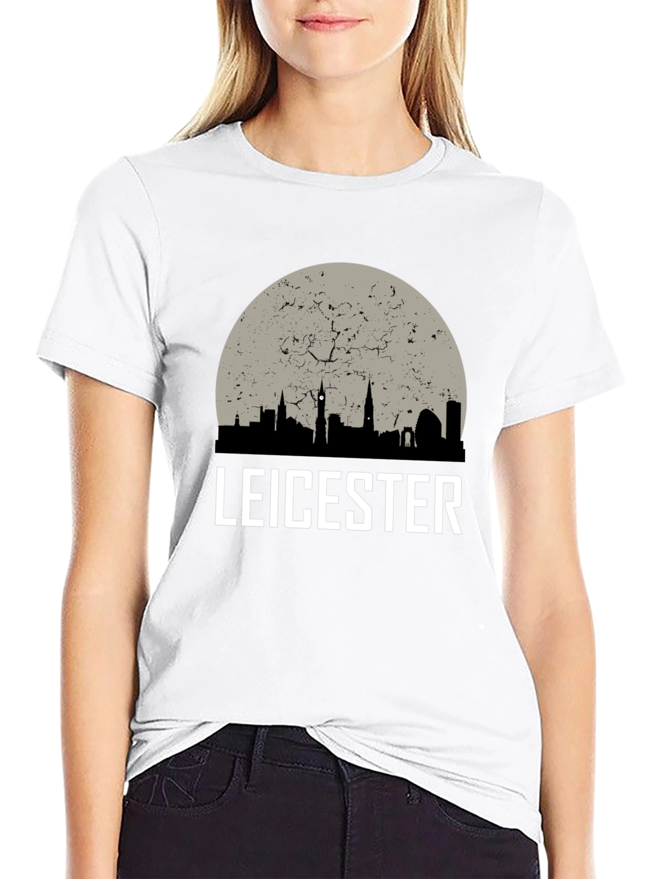 Leicester Cityscape Mens Black T-Shirt