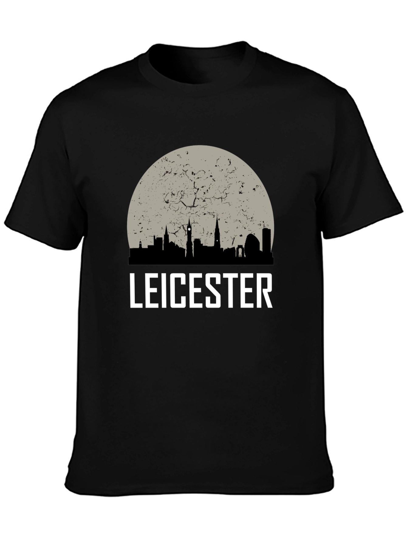 Leicester Cityscape Mens Black T-Shirt