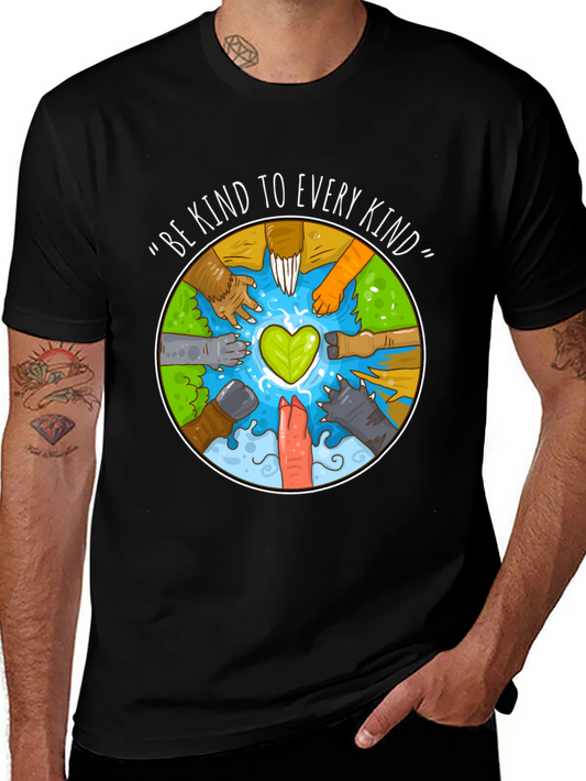 Be Kind to Every Kind T-Shirt: Animal Paw Print Design