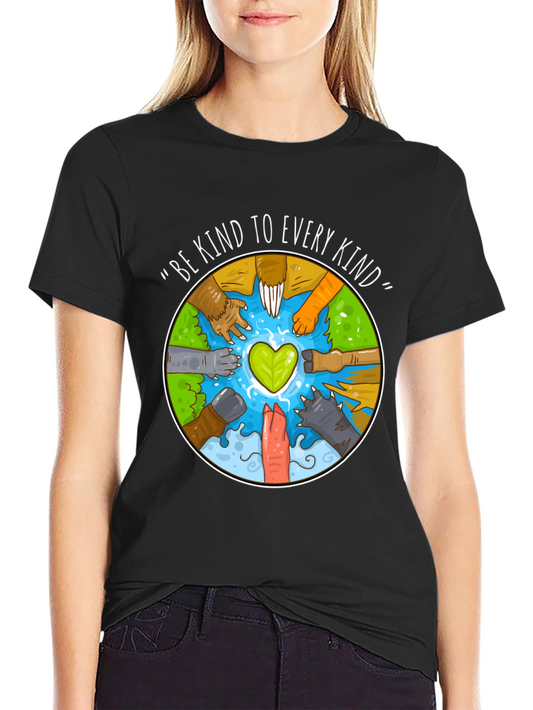 Be Kind to Every Kind T-Shirt: Animal Paw Print Design