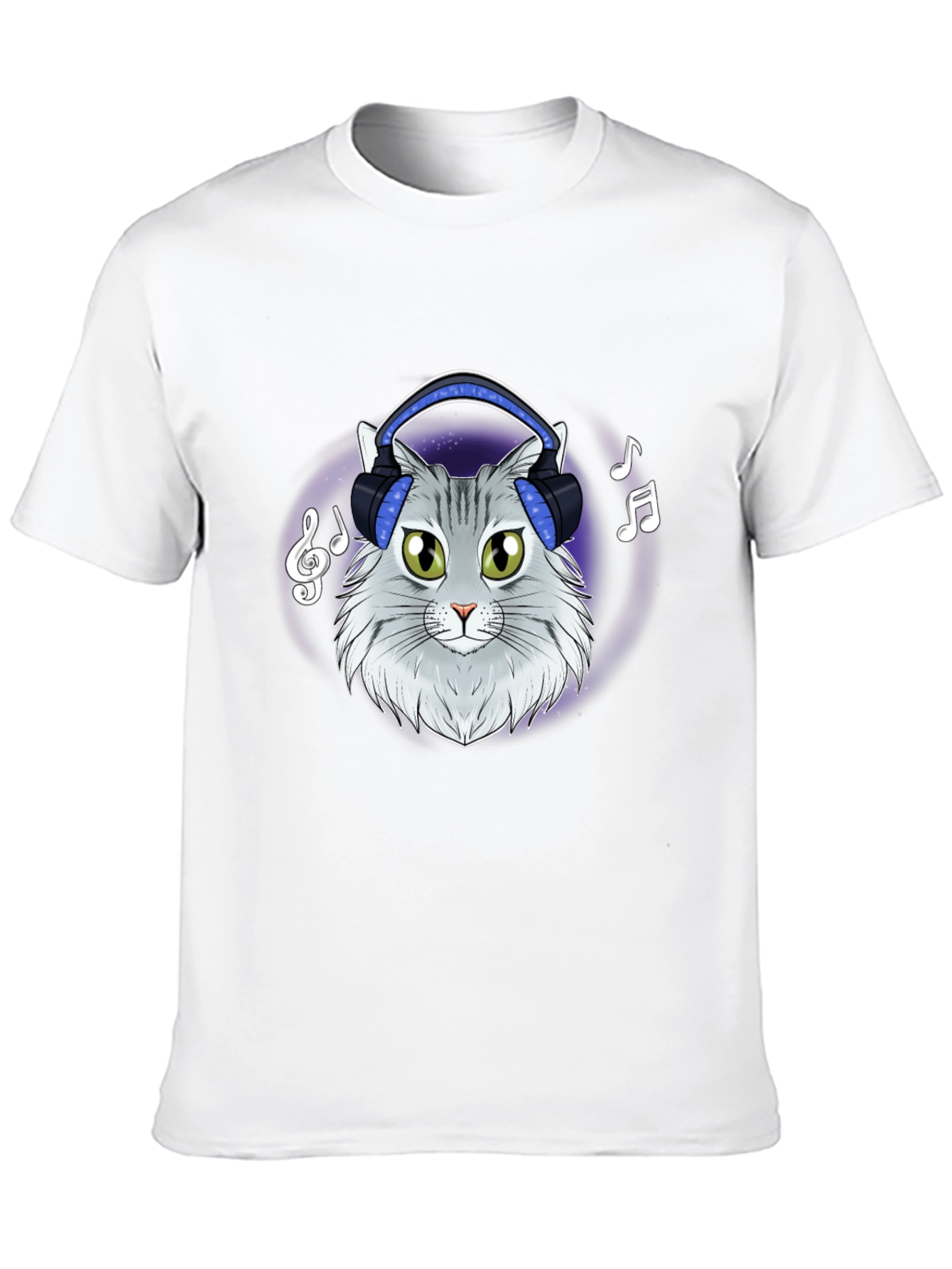 Cat DJ T-Shirt - Cool Feline Headphones Music Tee