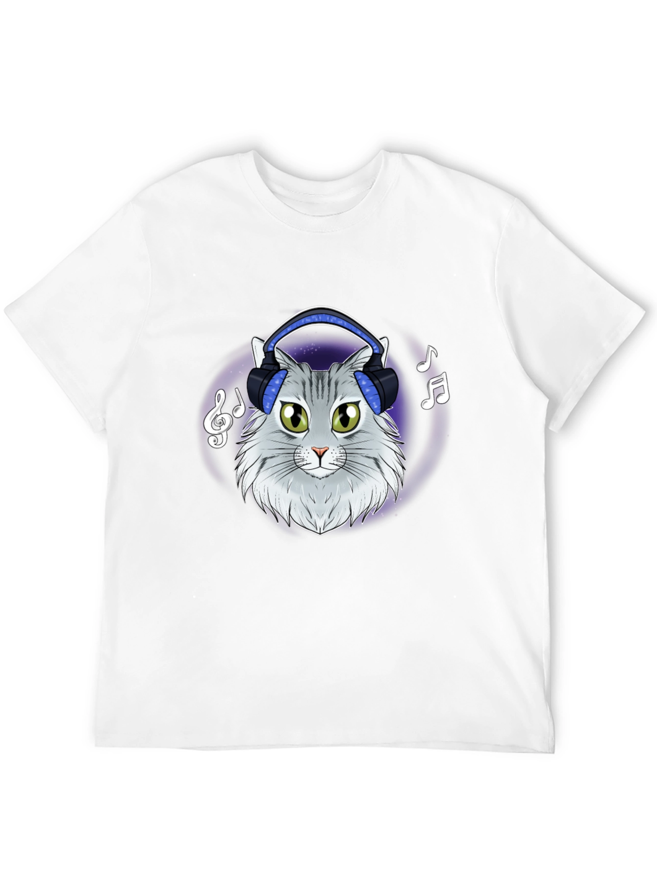 Cat DJ T-Shirt - Cool Feline Headphones Music Tee