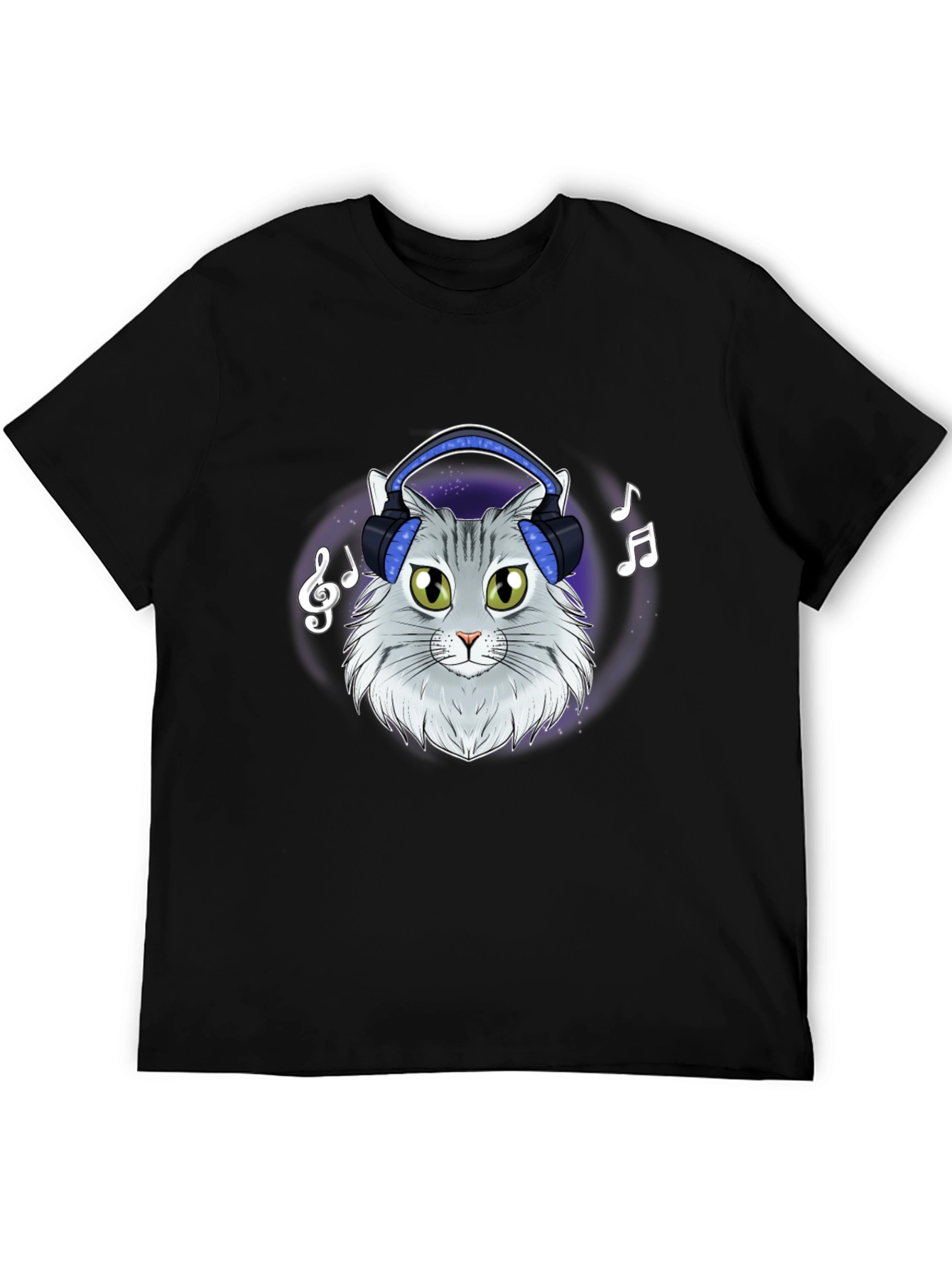 Cat DJ T-Shirt - Cool Feline Headphones Music Tee