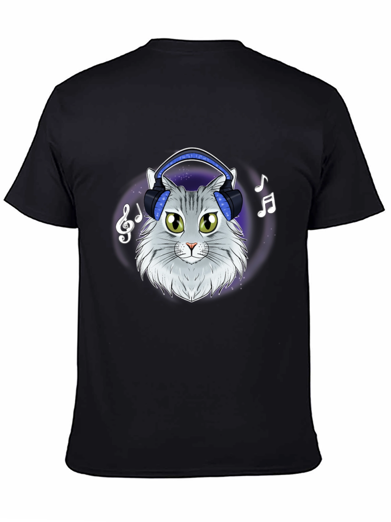 Cat DJ T-Shirt - Cool Feline Headphones Music Tee