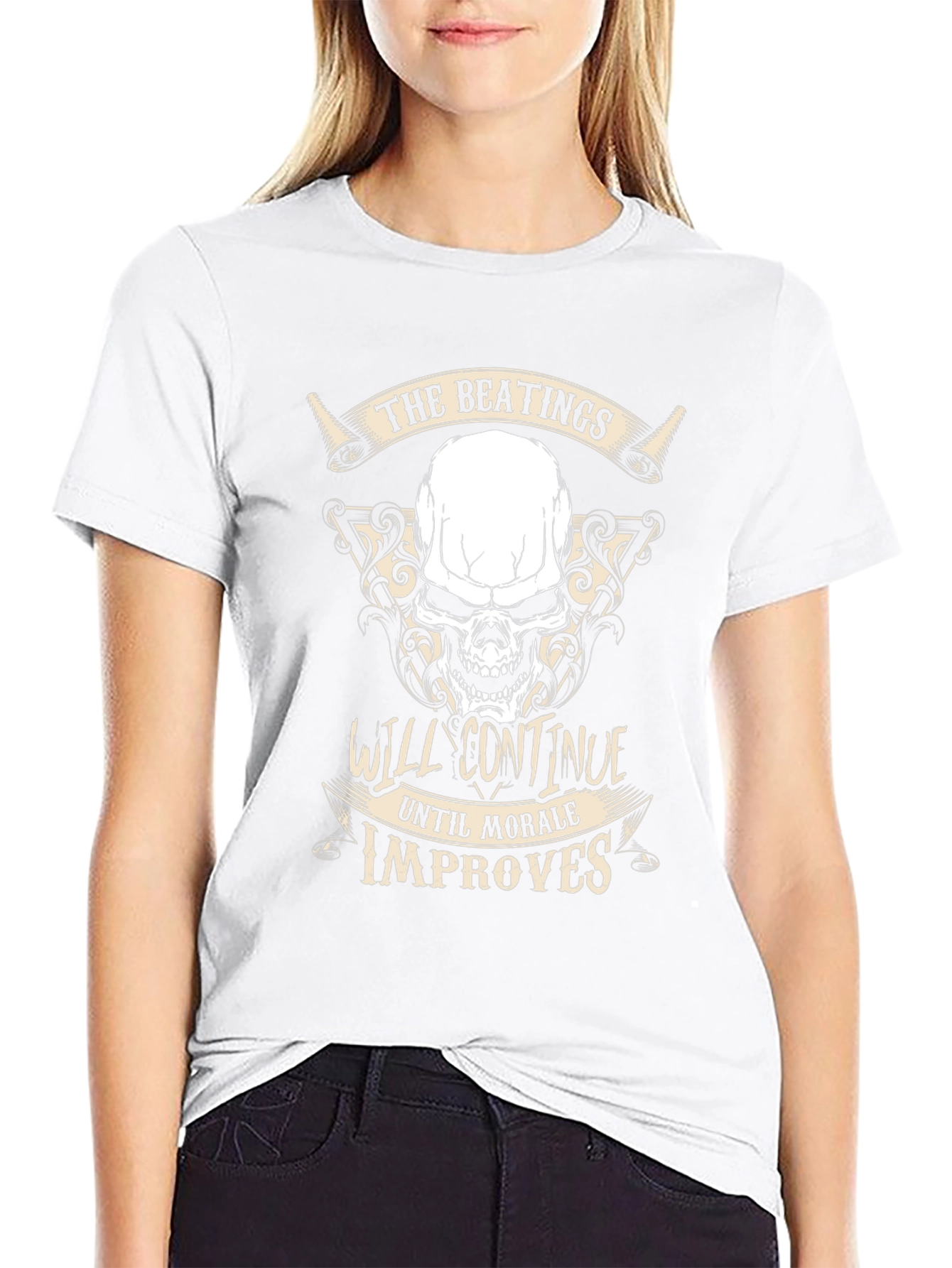 The Beatings Will Continue Skull T-Shirt