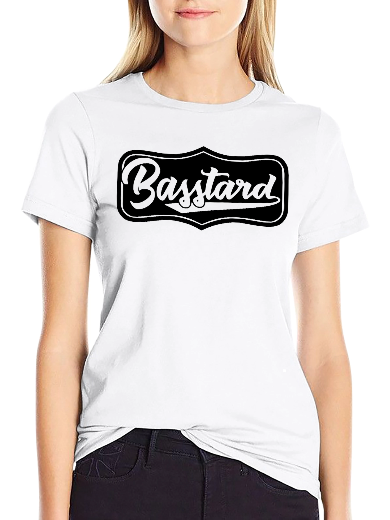 Bass-tard Black Graphic T-Shirt - Unique Design