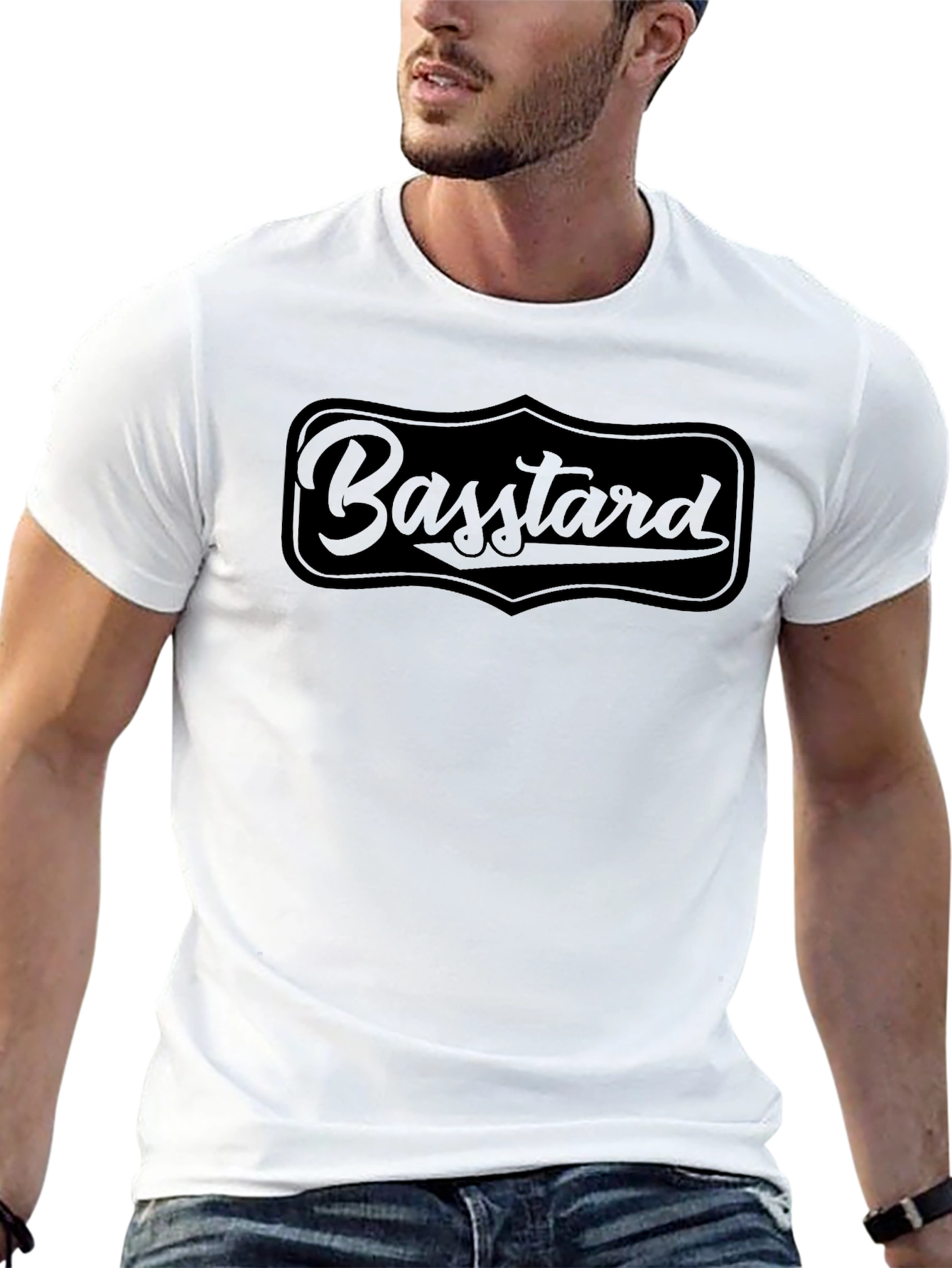 Bass-tard Black Graphic T-Shirt - Unique Design