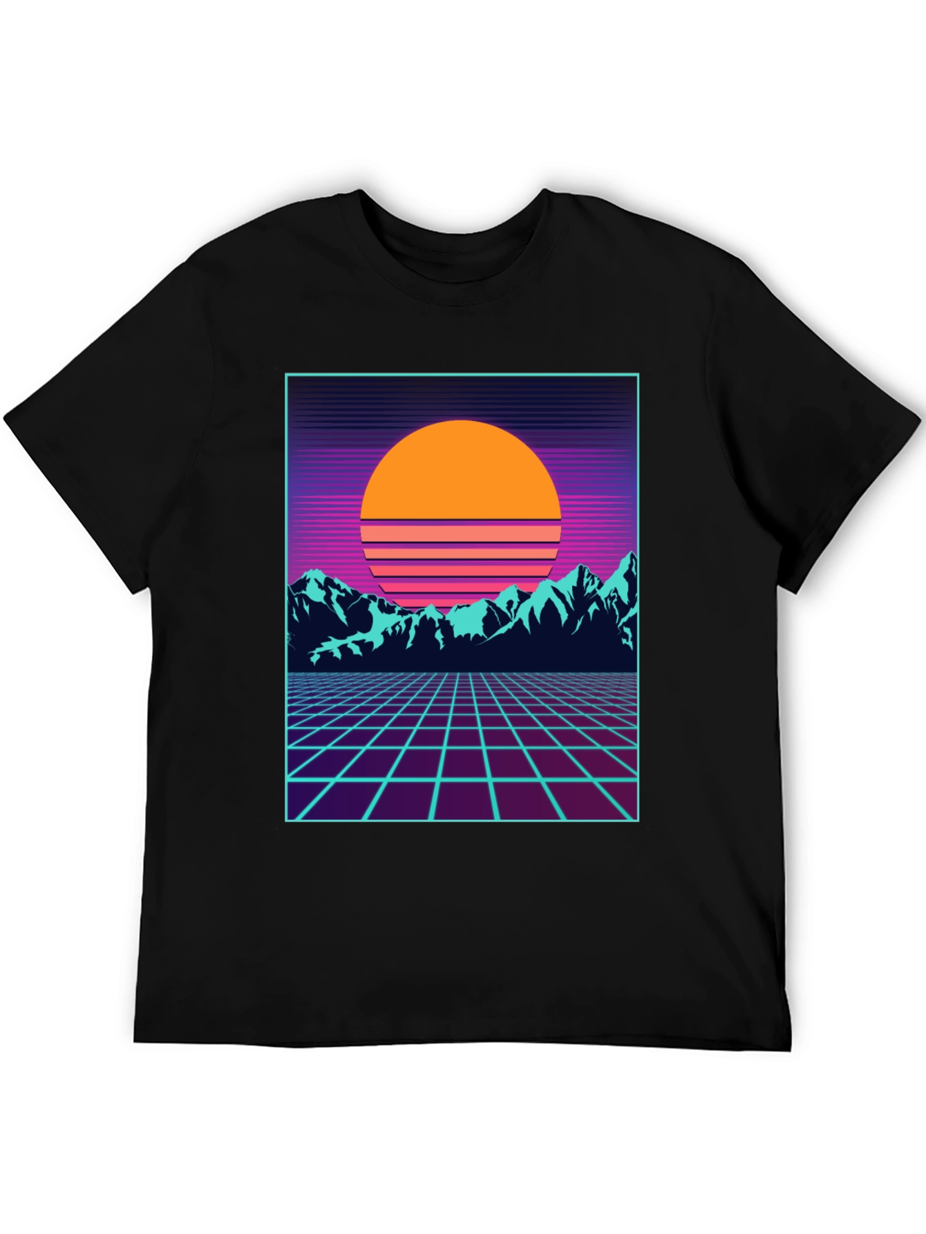 Retro Sunset Grid T-Shirt