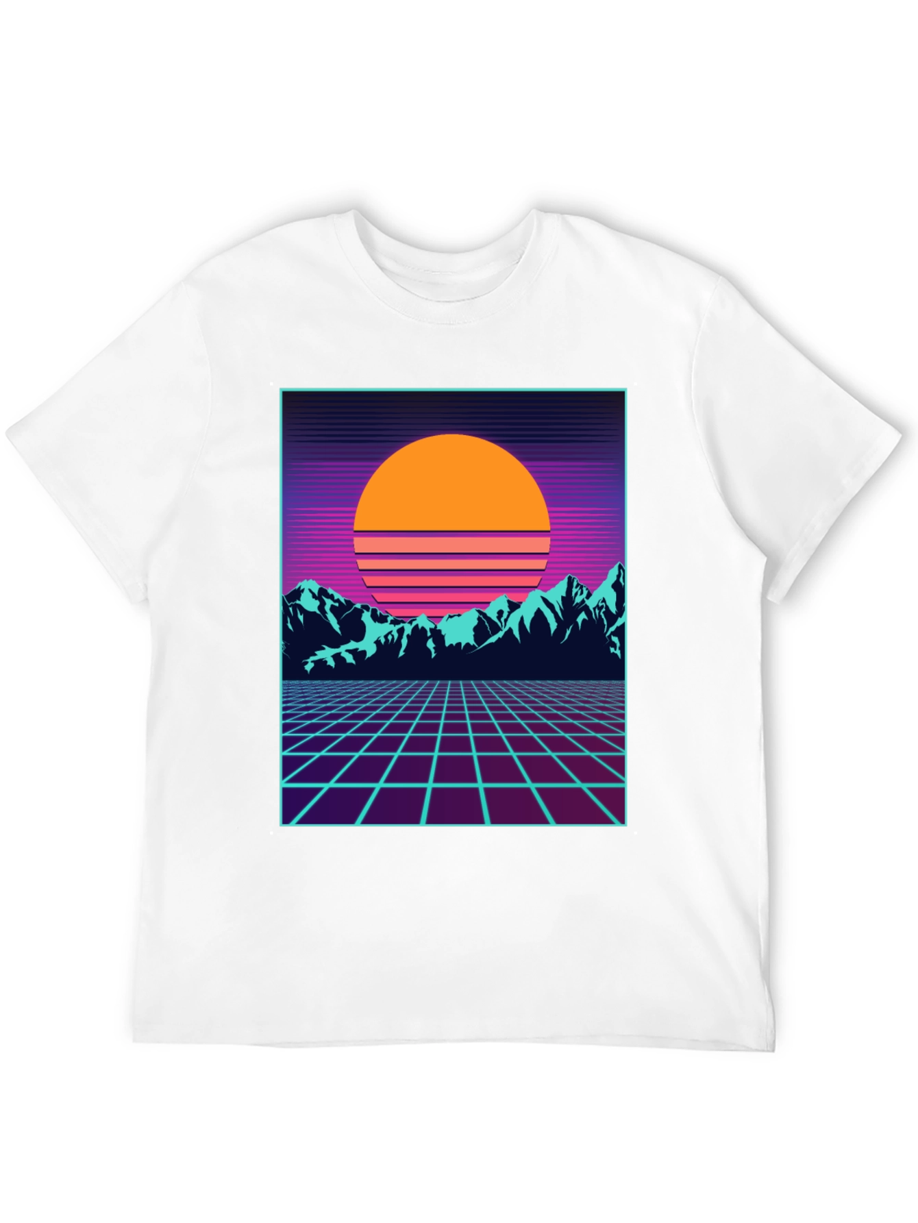 Retro Sunset Grid T-Shirt
