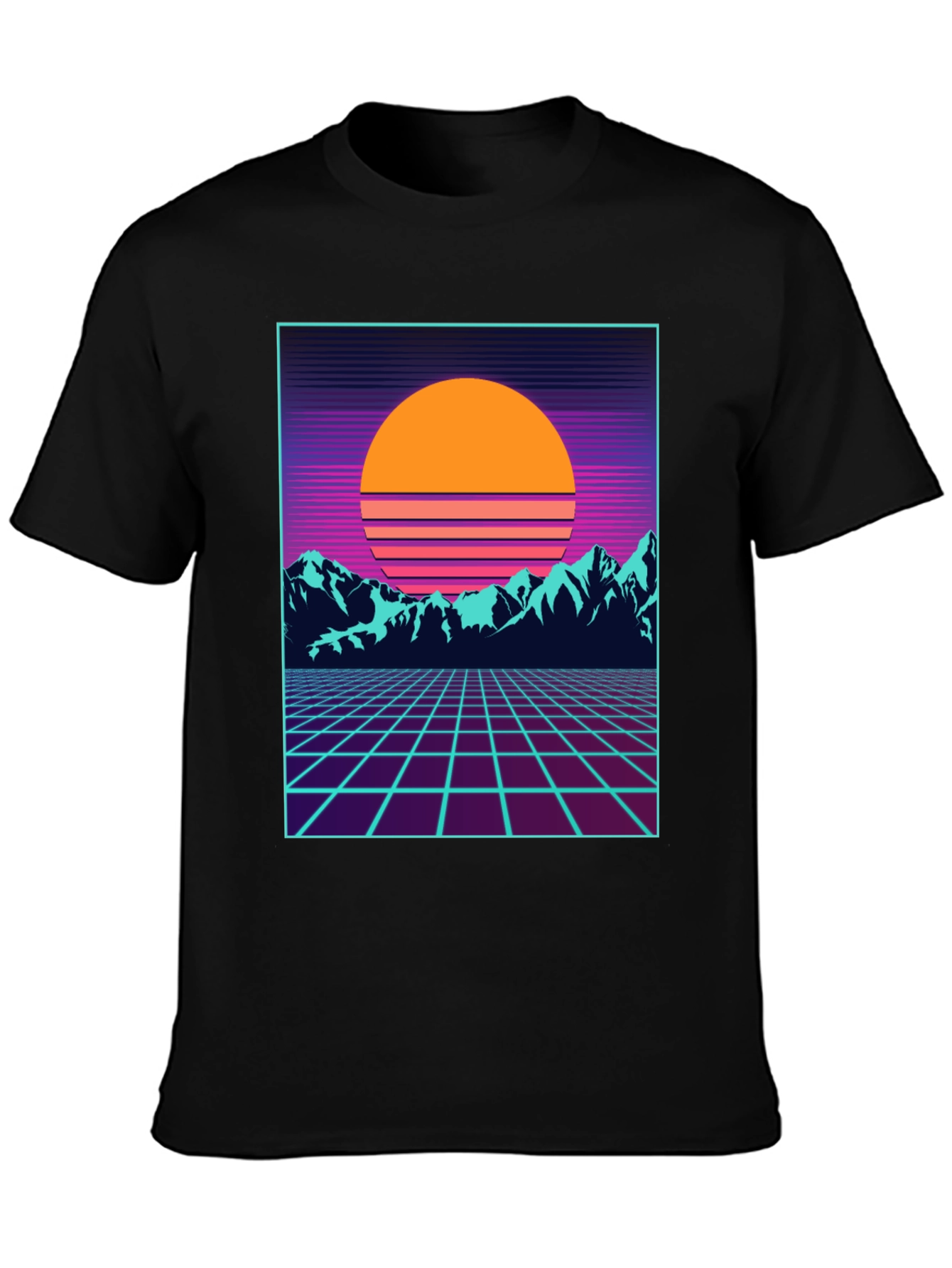 Retro Sunset Grid T-Shirt