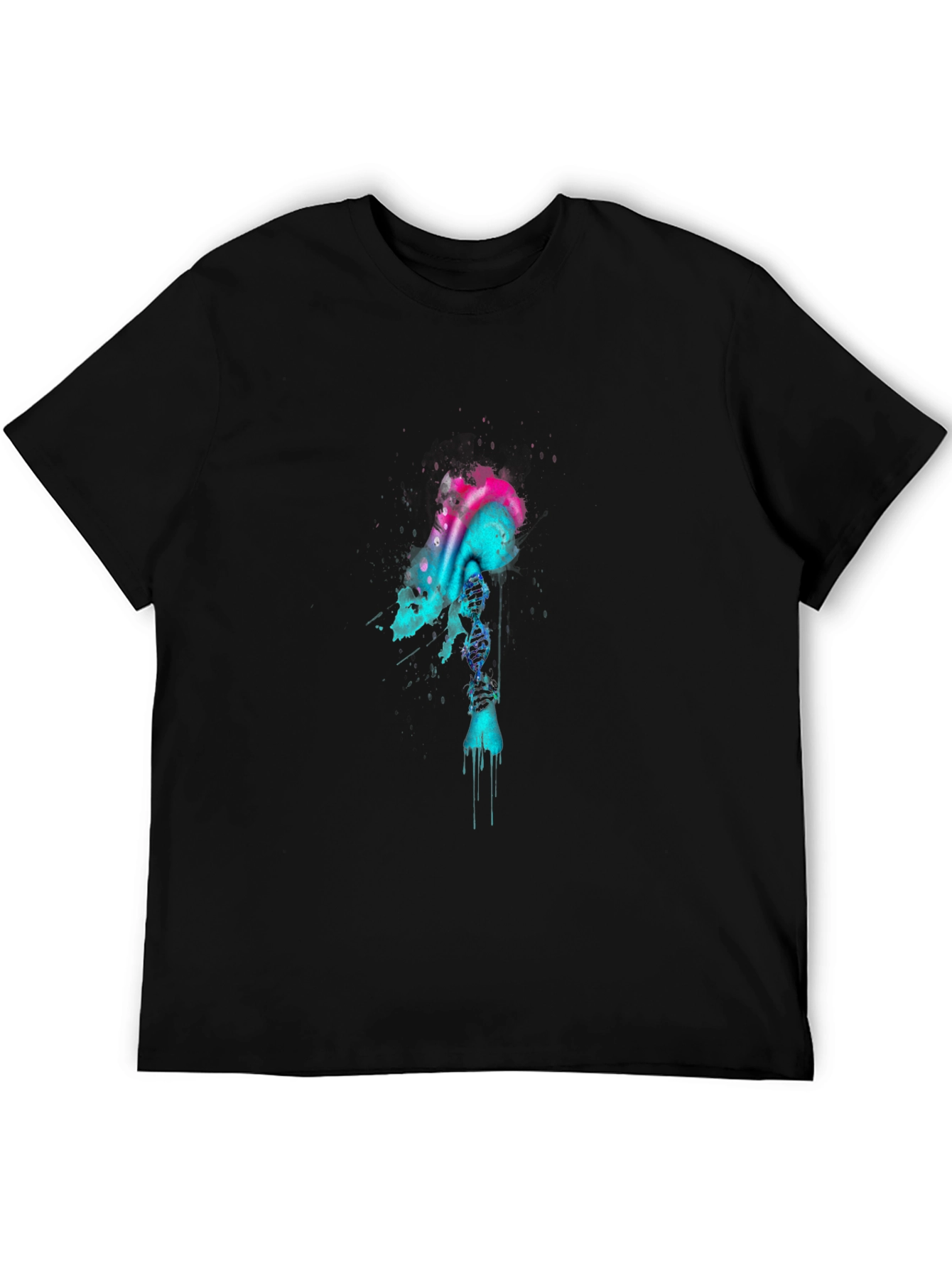 Abstract Skull Graphic T-Shirt - Mens Black Tee