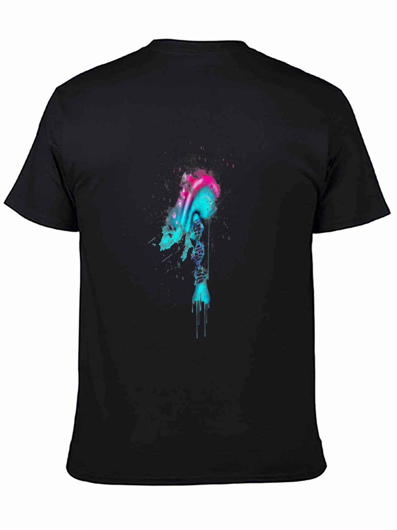 Abstract Skull Graphic T-Shirt - Mens Black Tee