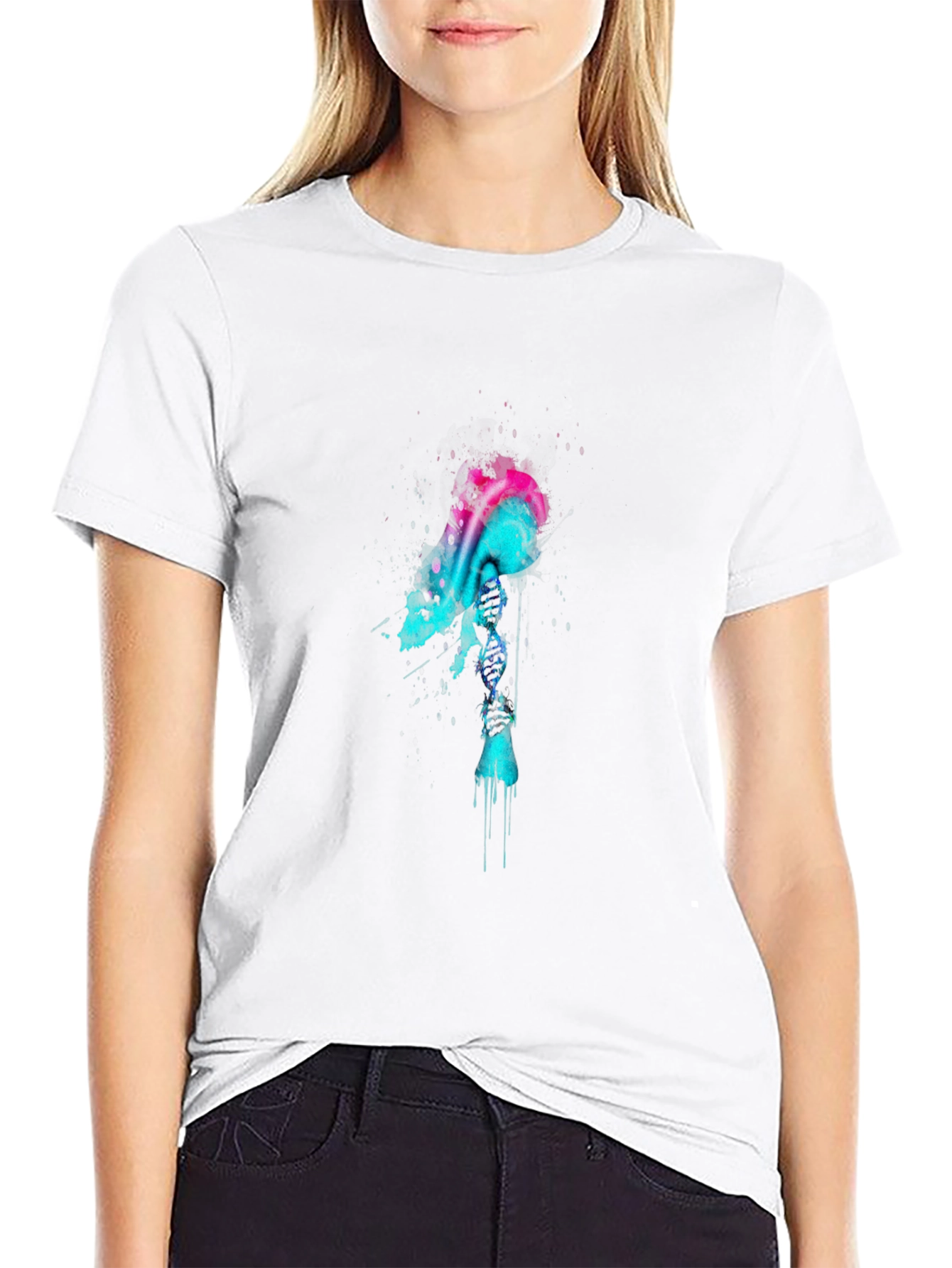 Abstract Skull Graphic T-Shirt - Mens Black Tee