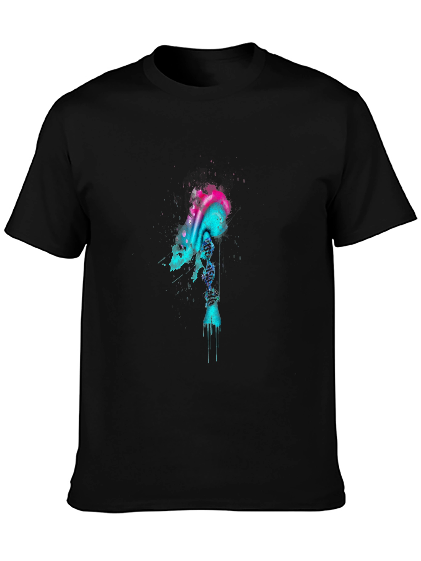 Abstract Skull Graphic T-Shirt - Mens Black Tee