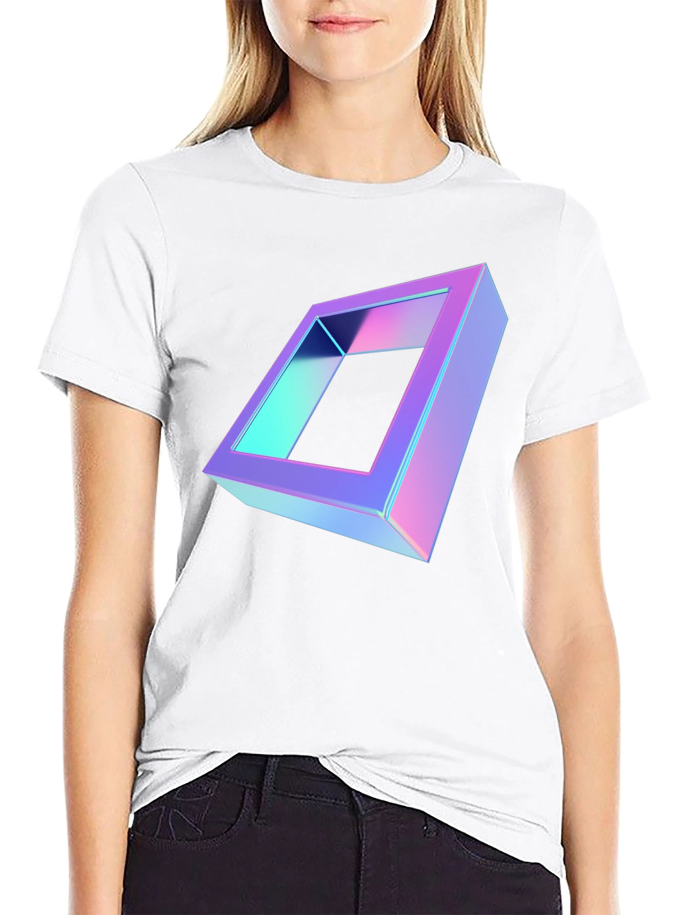Geometric Illusion Black T-Shirt