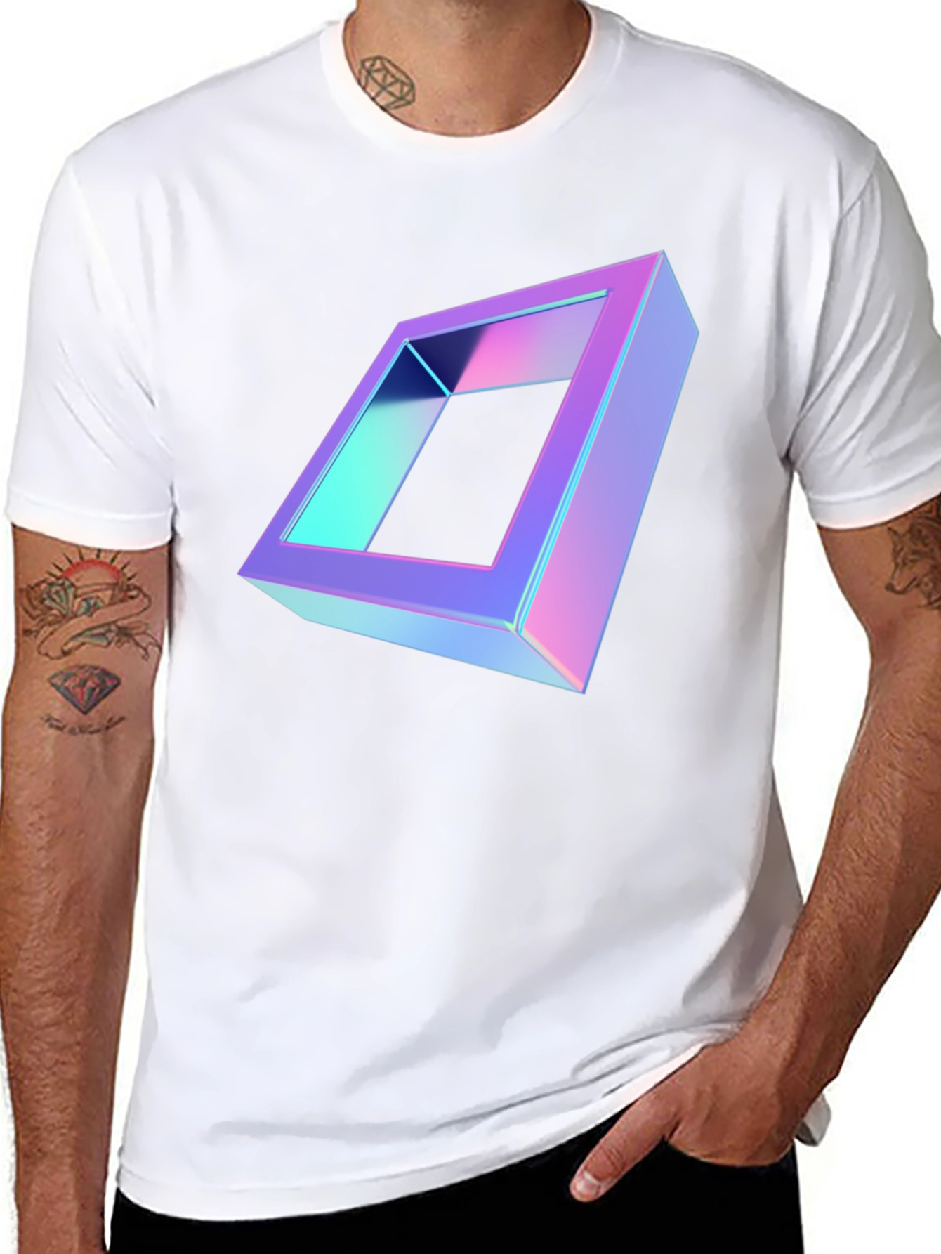 Geometric Illusion Black T-Shirt