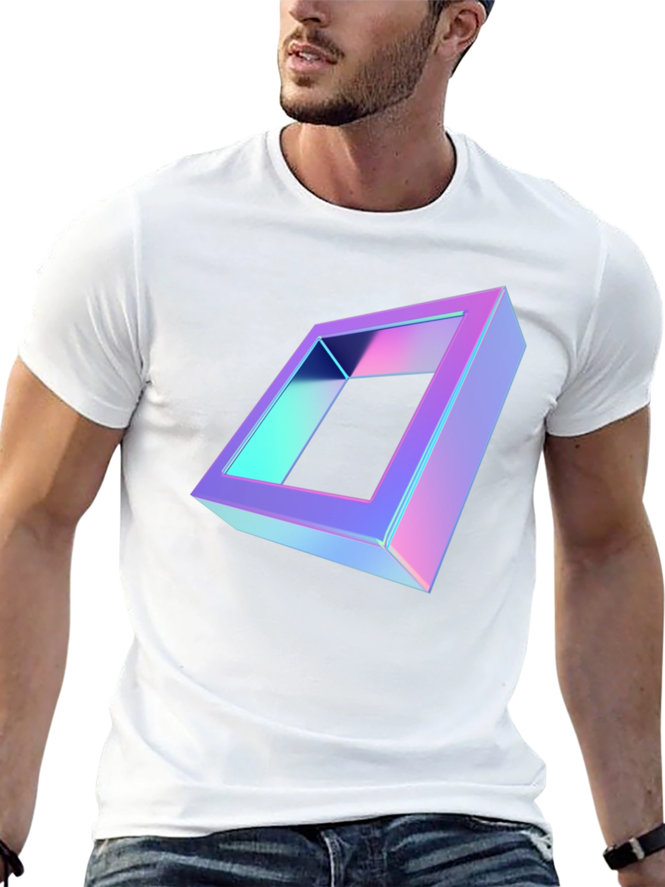 Geometric Illusion Black T-Shirt