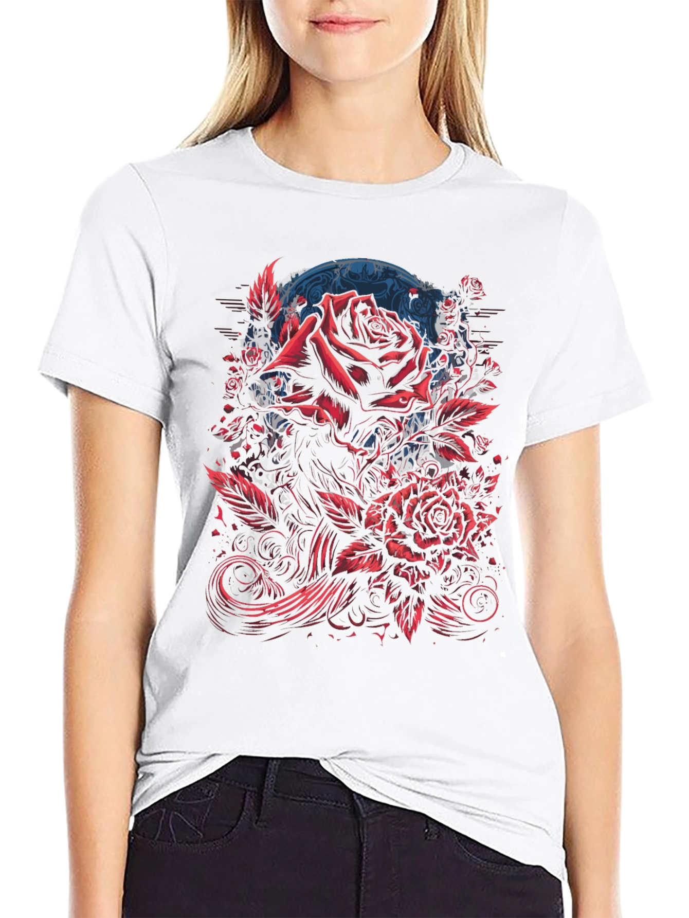 Rose Graphic Black T-Shirt
