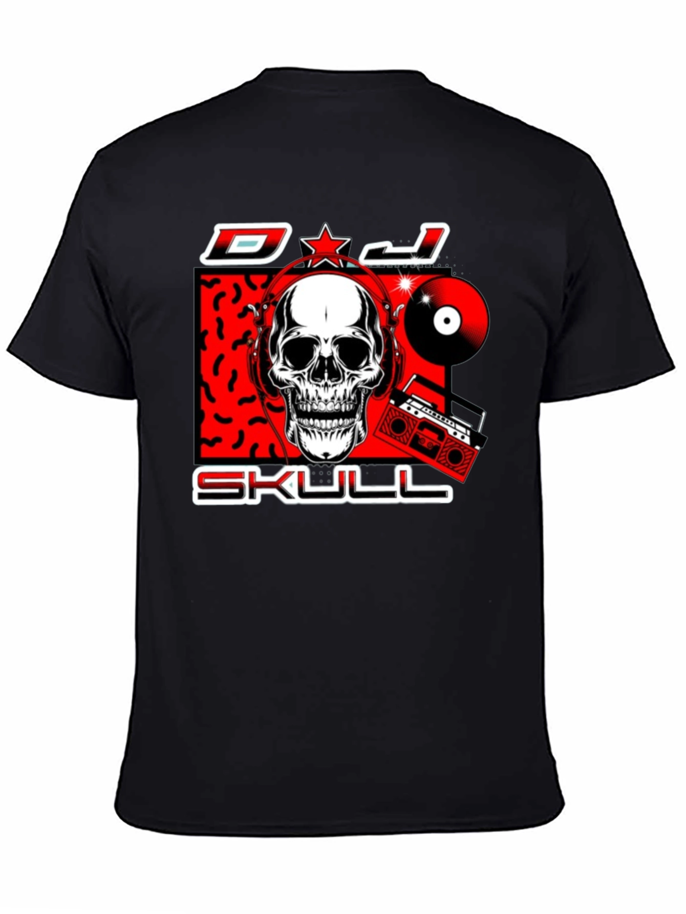 DJ Skull Graphic Print T-Shirt