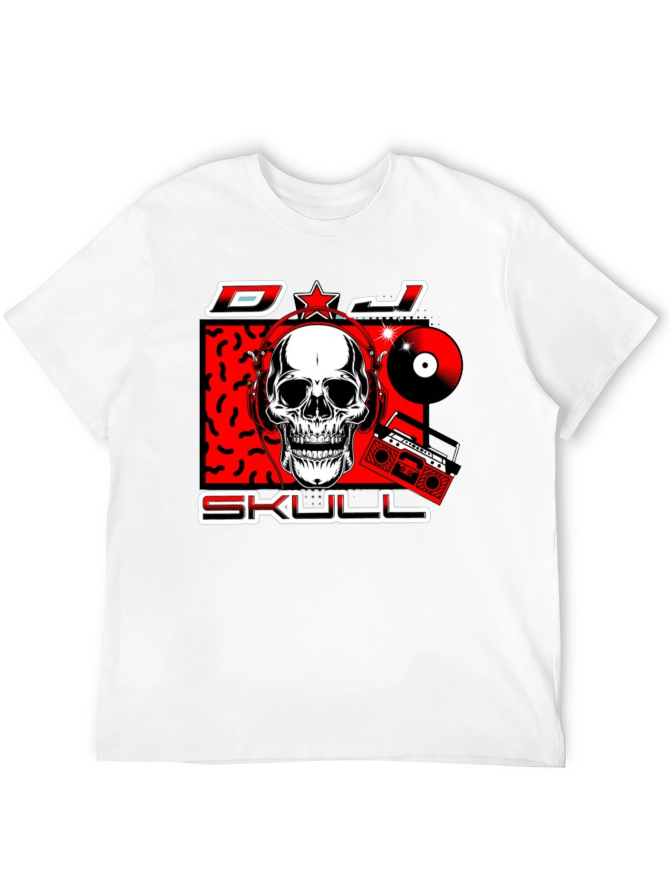 DJ Skull Graphic Print T-Shirt