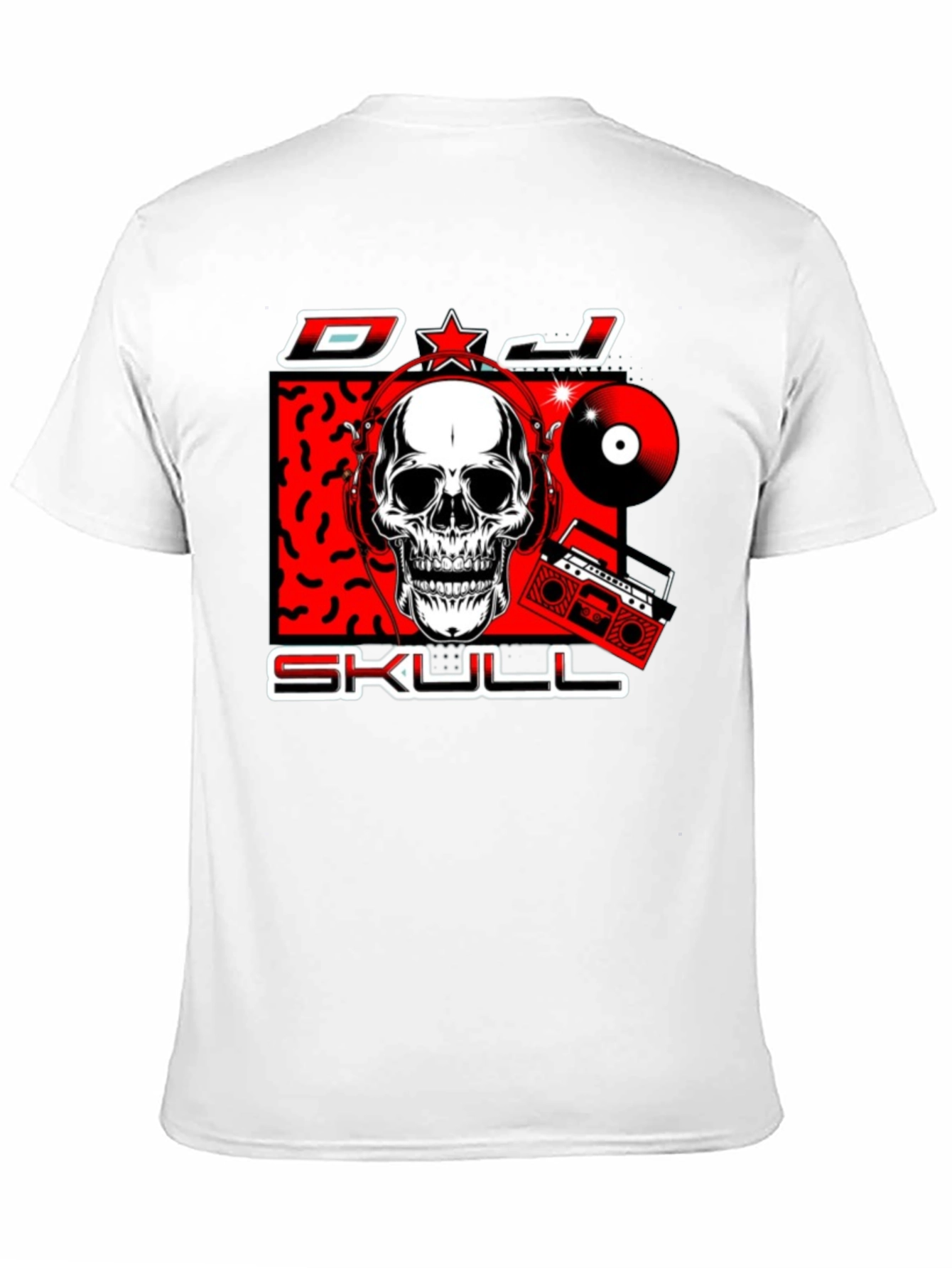DJ Skull Graphic Print T-Shirt