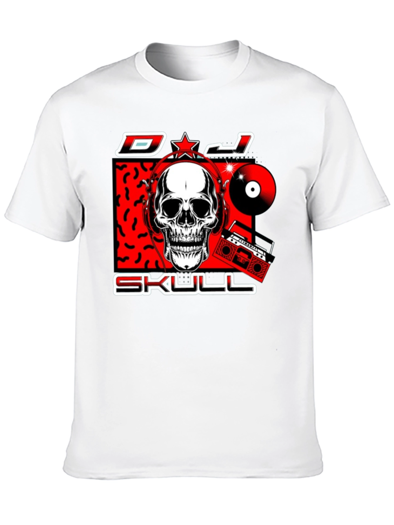 DJ Skull Graphic Print T-Shirt