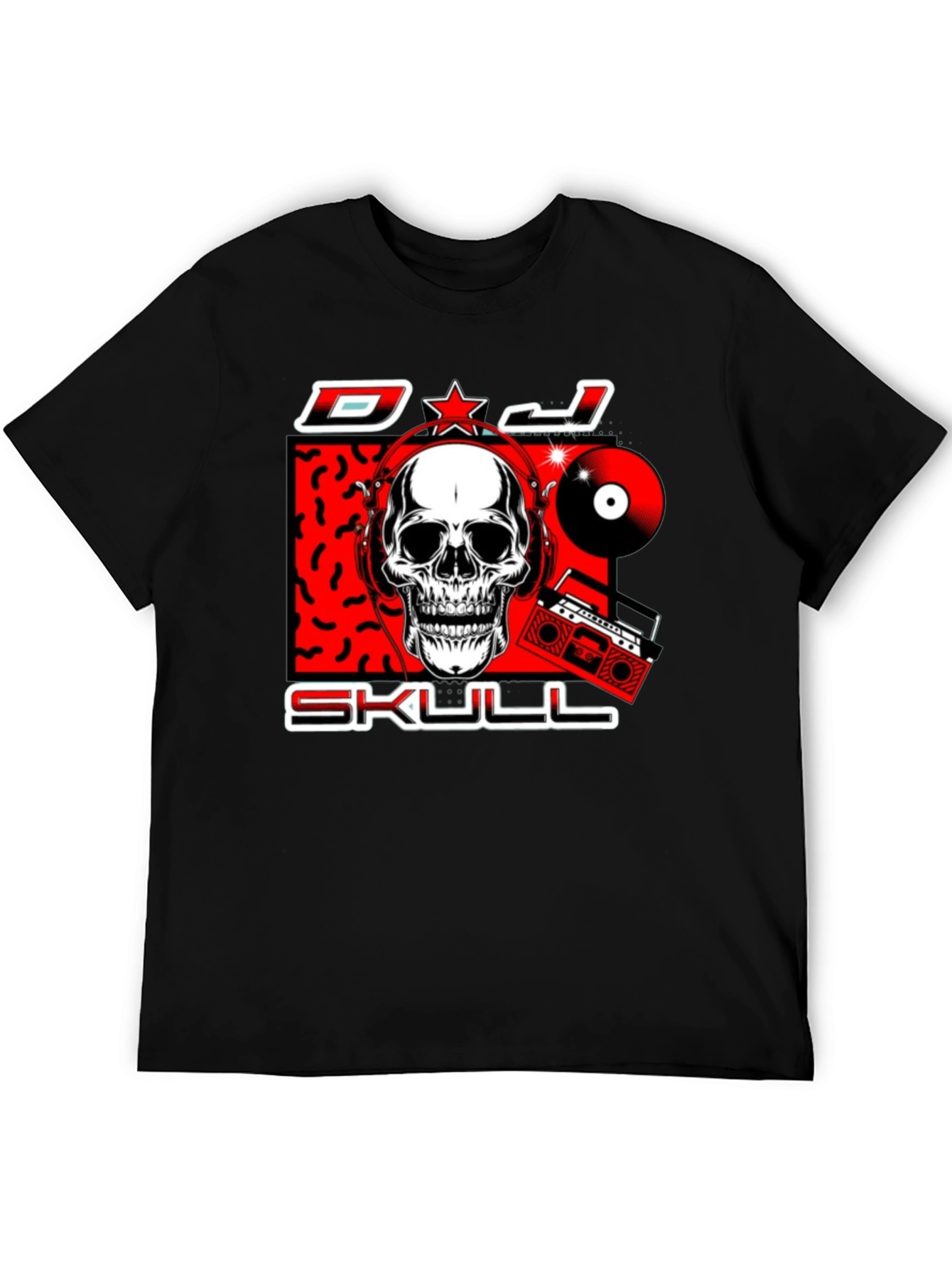 DJ Skull Graphic Print T-Shirt