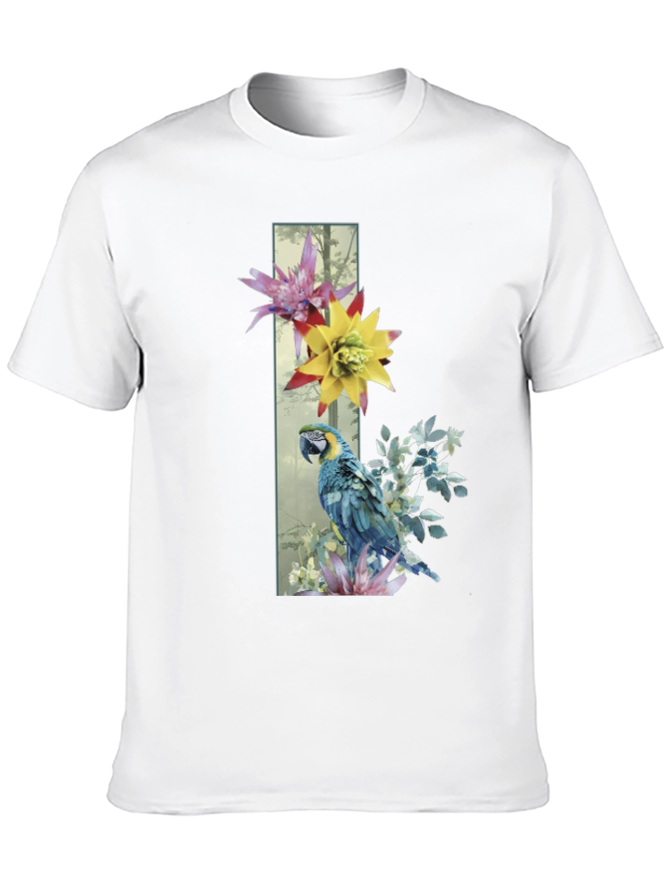 Parrot & Flowers Graphic Tee