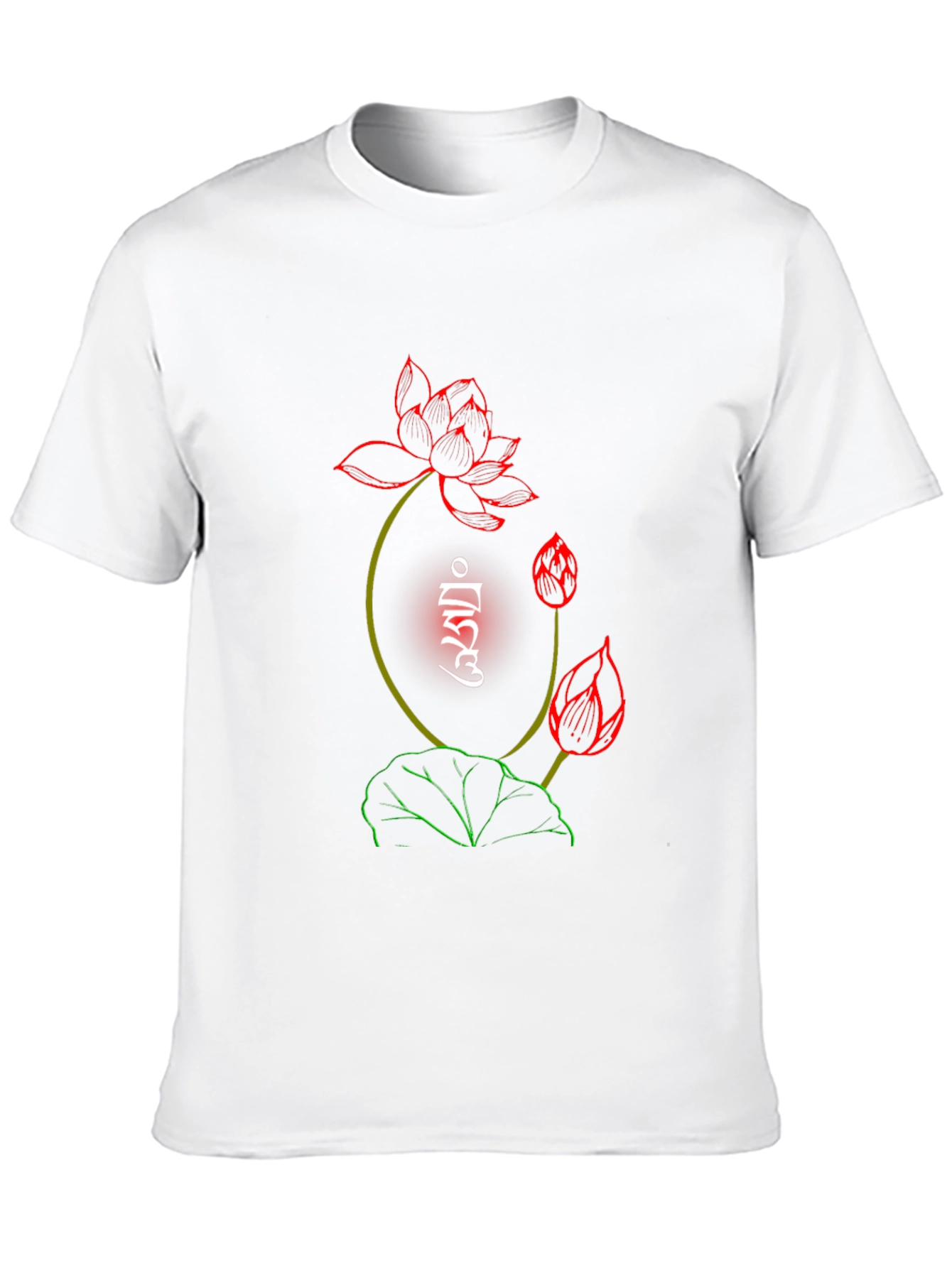 Lotus Flower Graphic Print Black T-Shirt