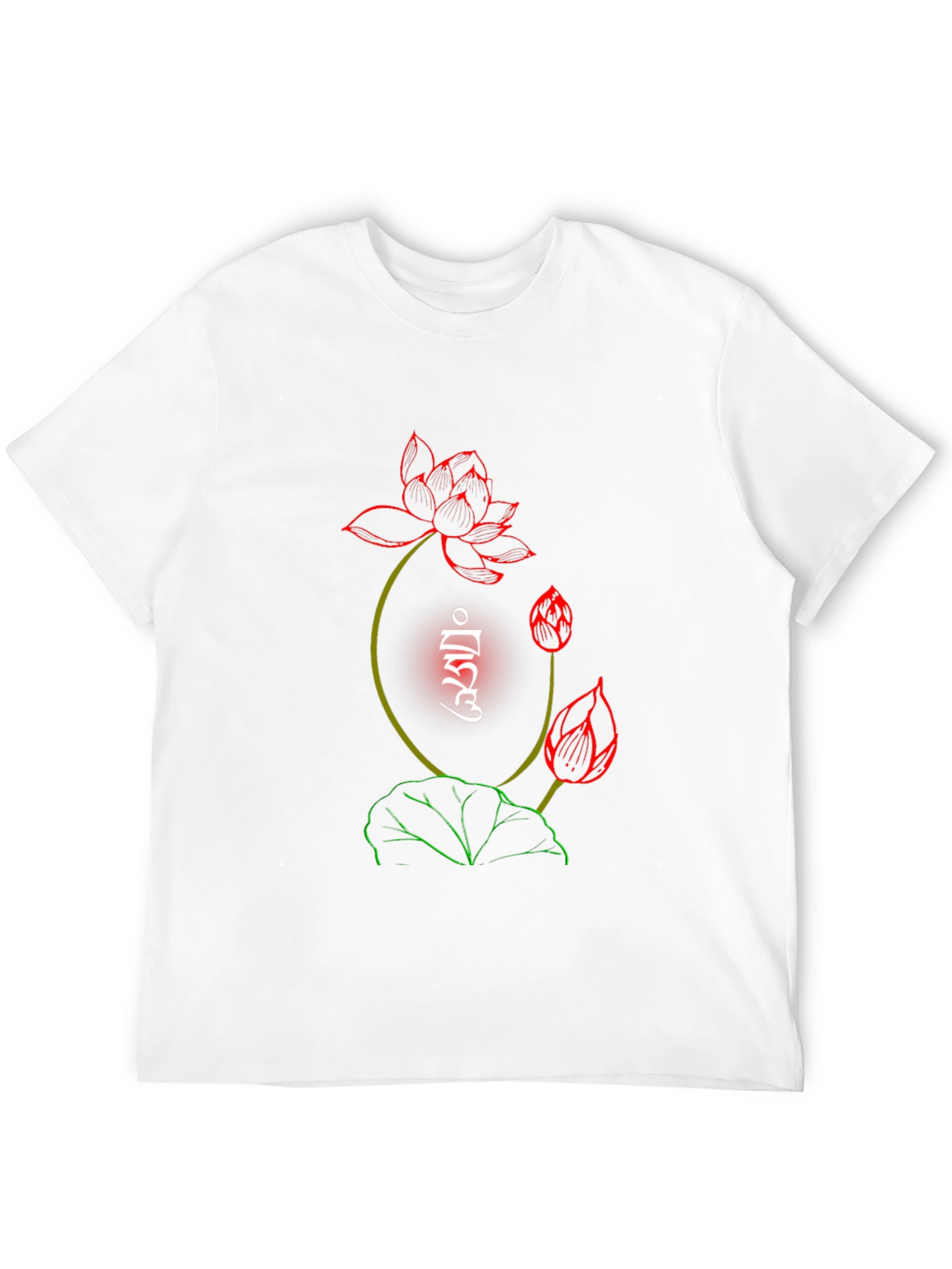 Lotus Flower Graphic Print Black T-Shirt