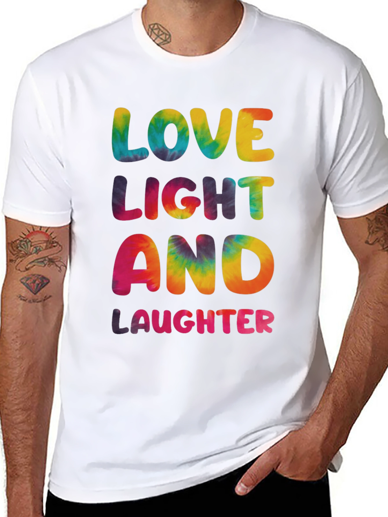 Love Light Laughter Tie Dye Graphic Tee