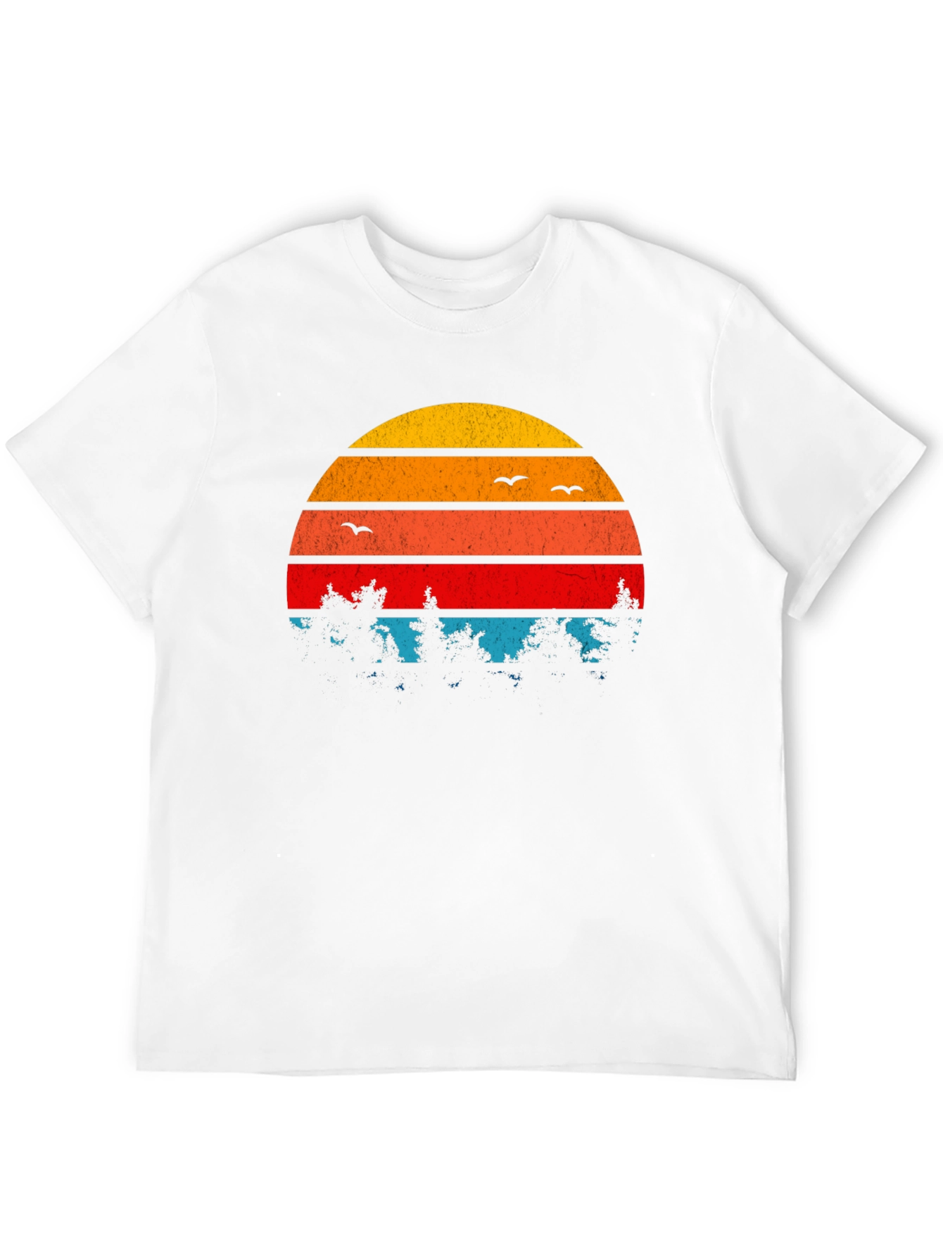 Retro Sunset Trees Graphic T-Shirt