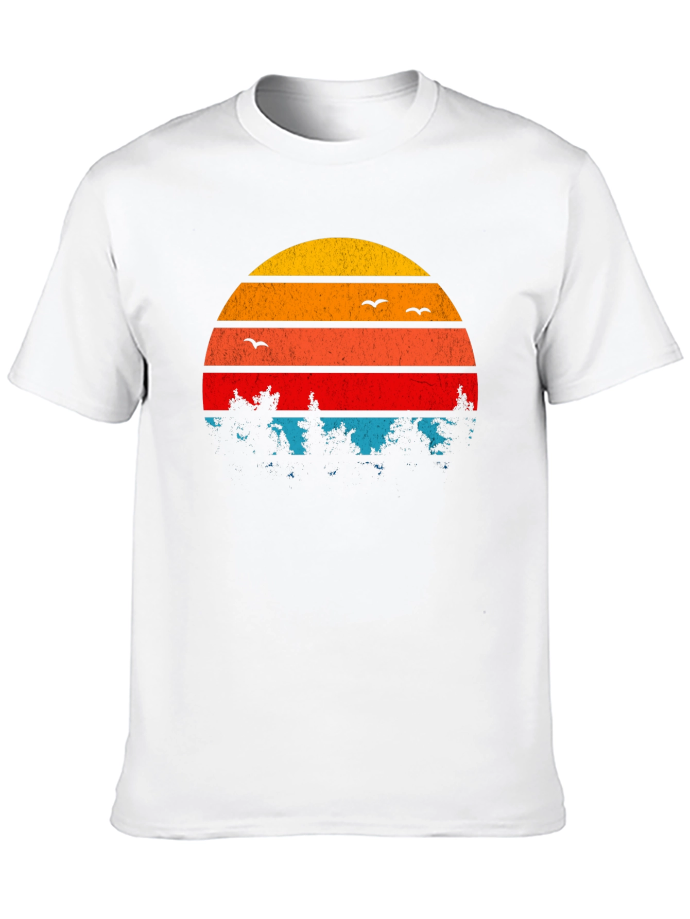 Retro Sunset Trees Graphic T-Shirt