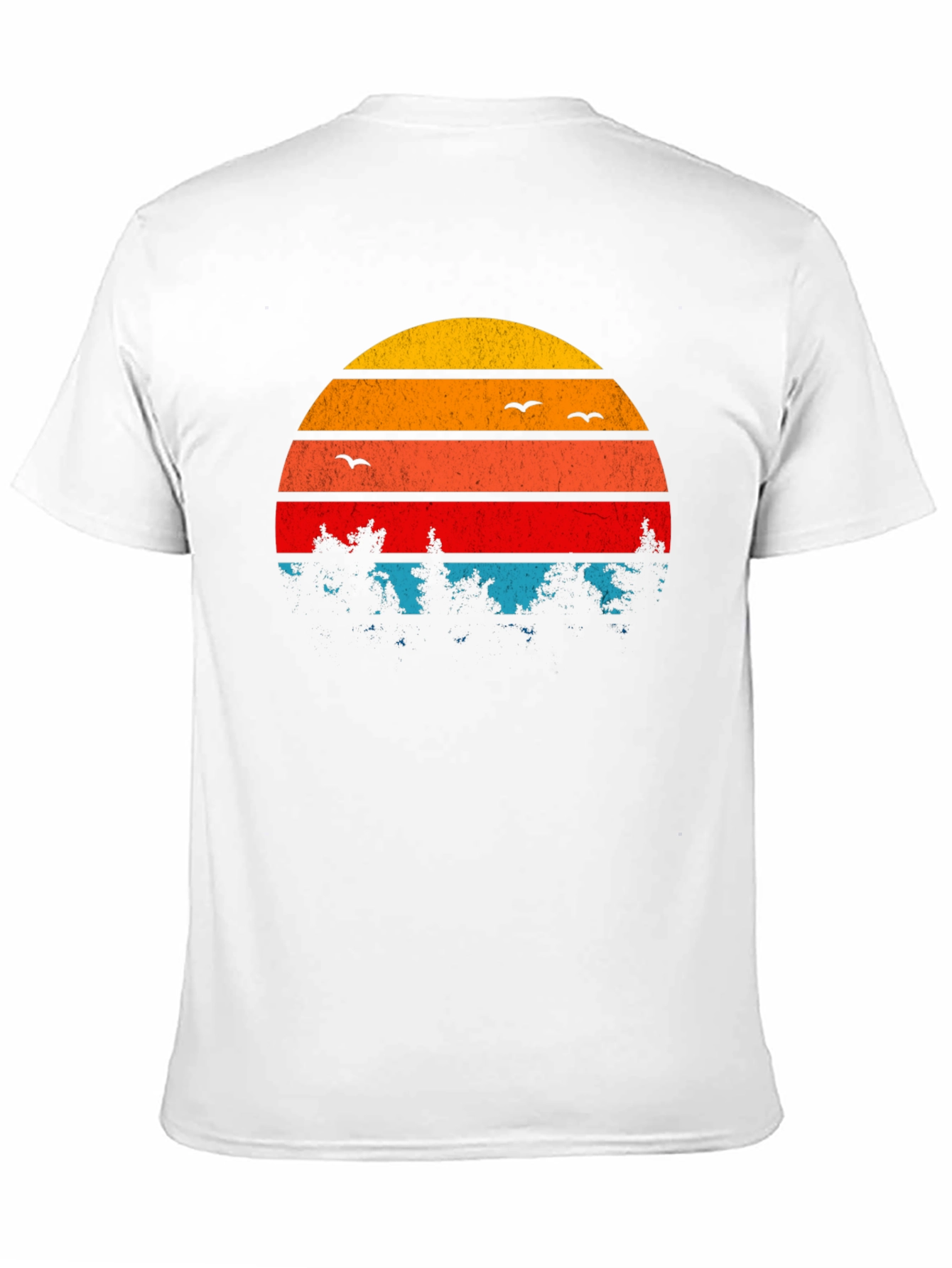 Retro Sunset Trees Graphic T-Shirt