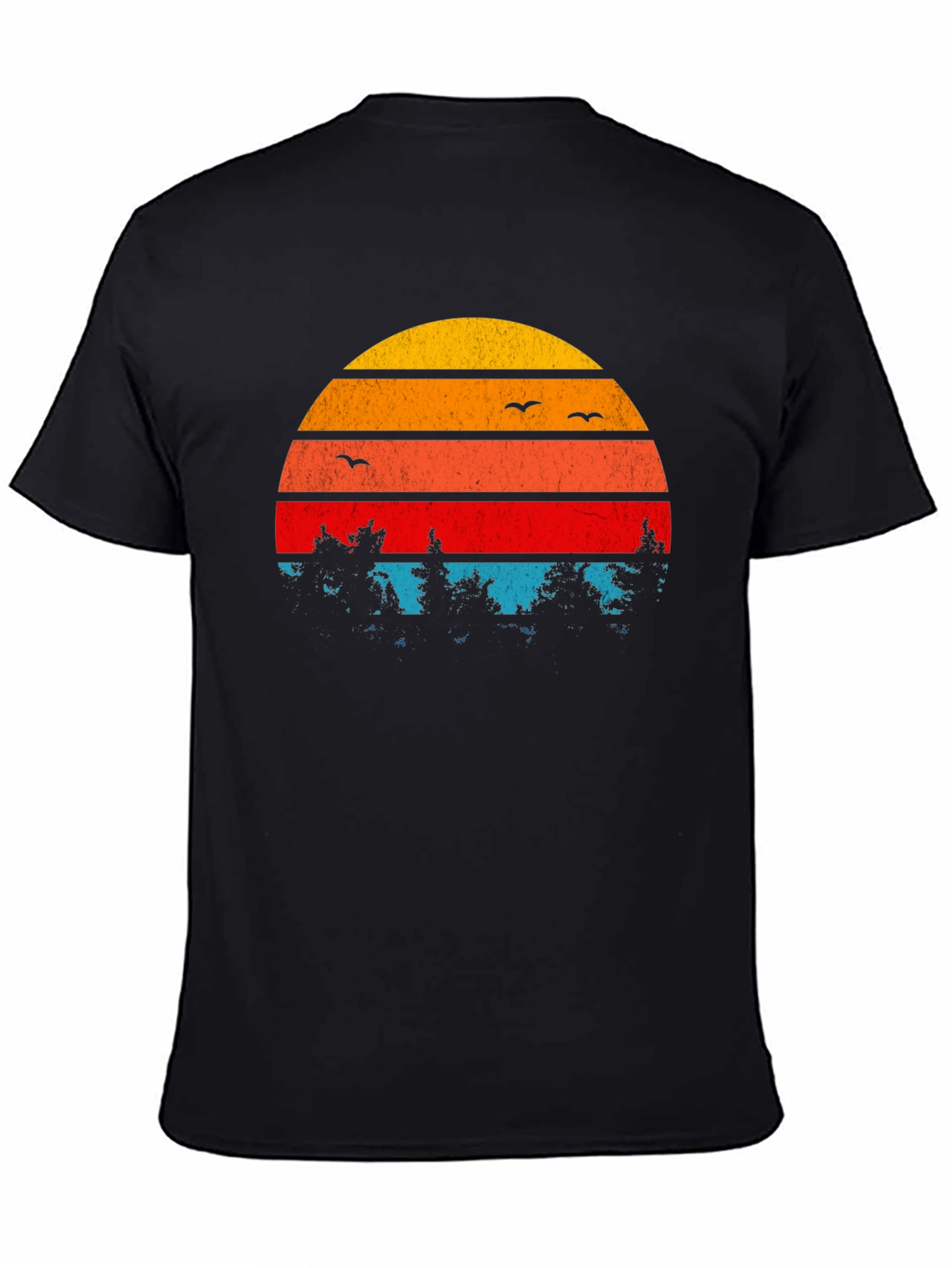 Retro Sunset Trees Graphic T-Shirt