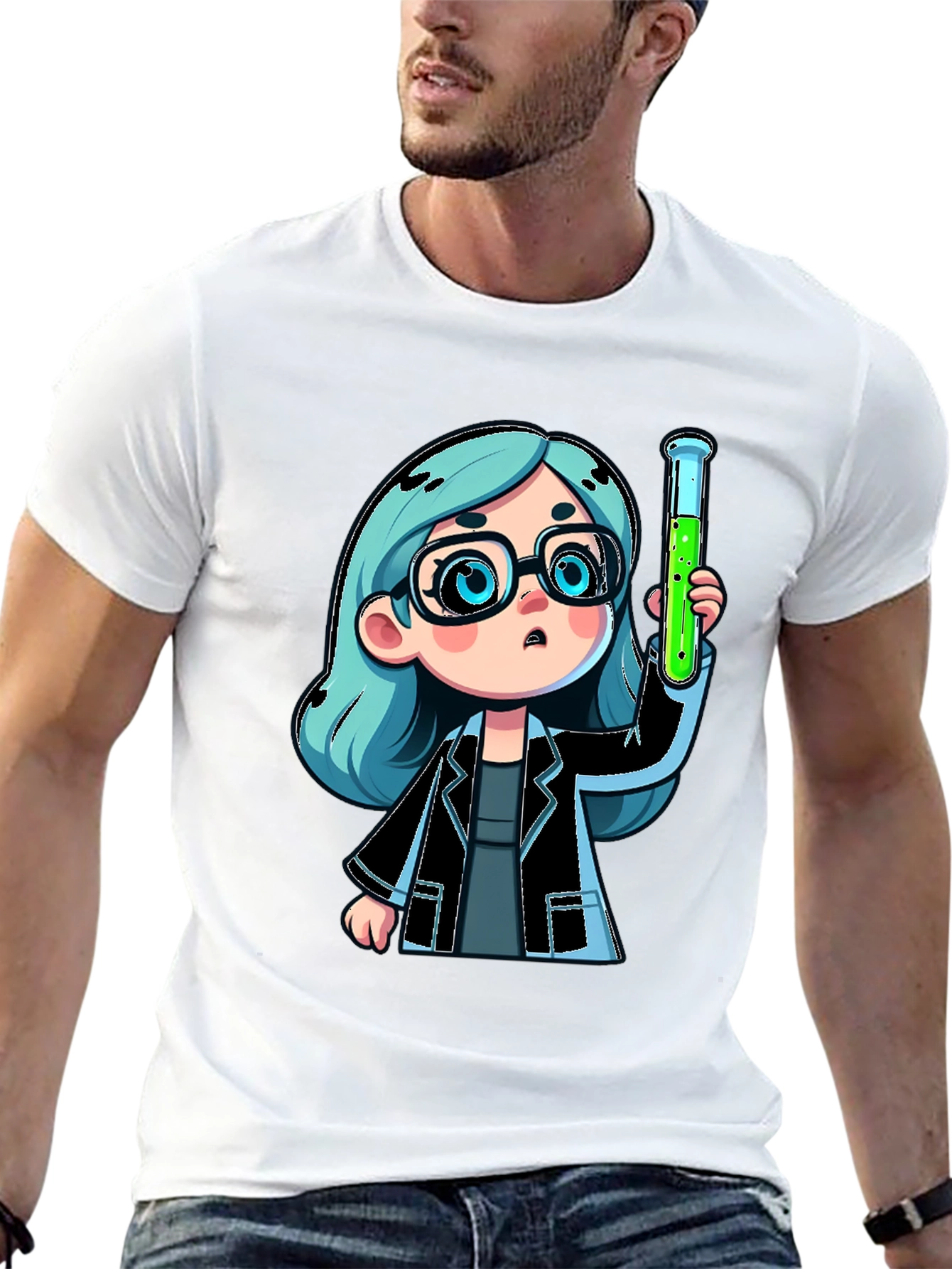 Scientist Cartoon Graphic Tee
