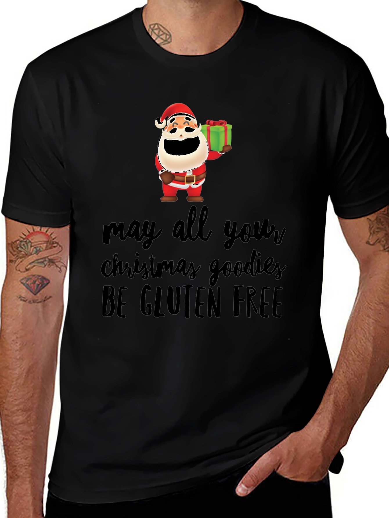 Funny Gluten-Free Christmas Santa T-Shirt