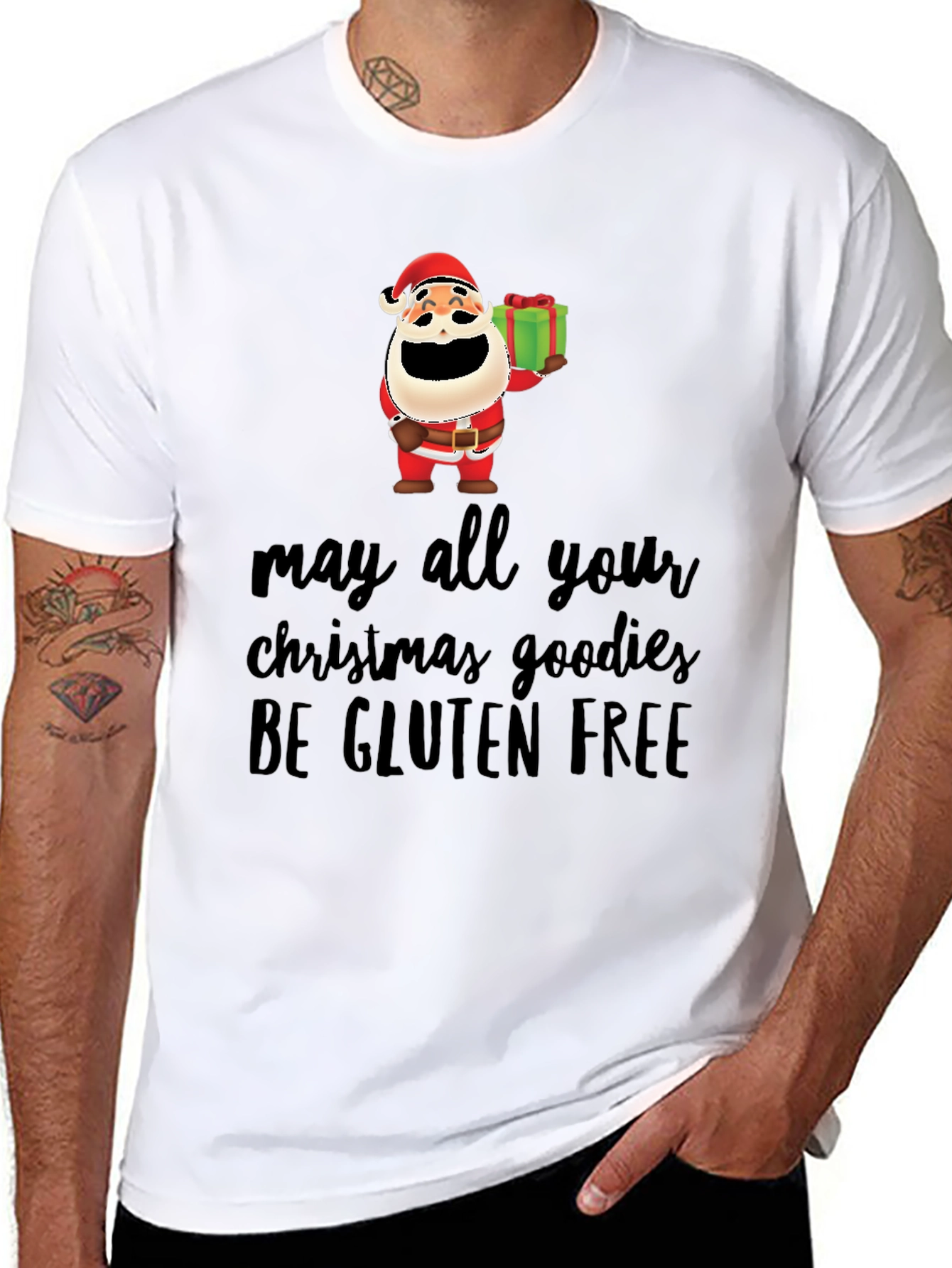 Funny Gluten-Free Christmas Santa T-Shirt
