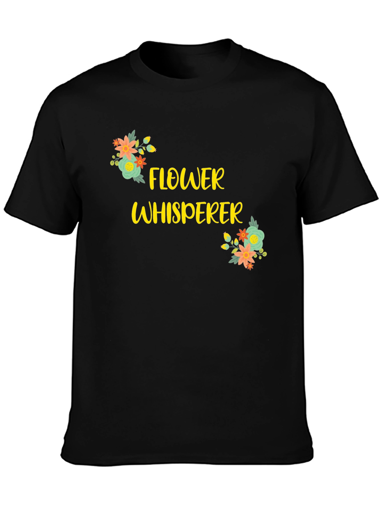 Flower Whisperer Graphic Tee - Black Cotton