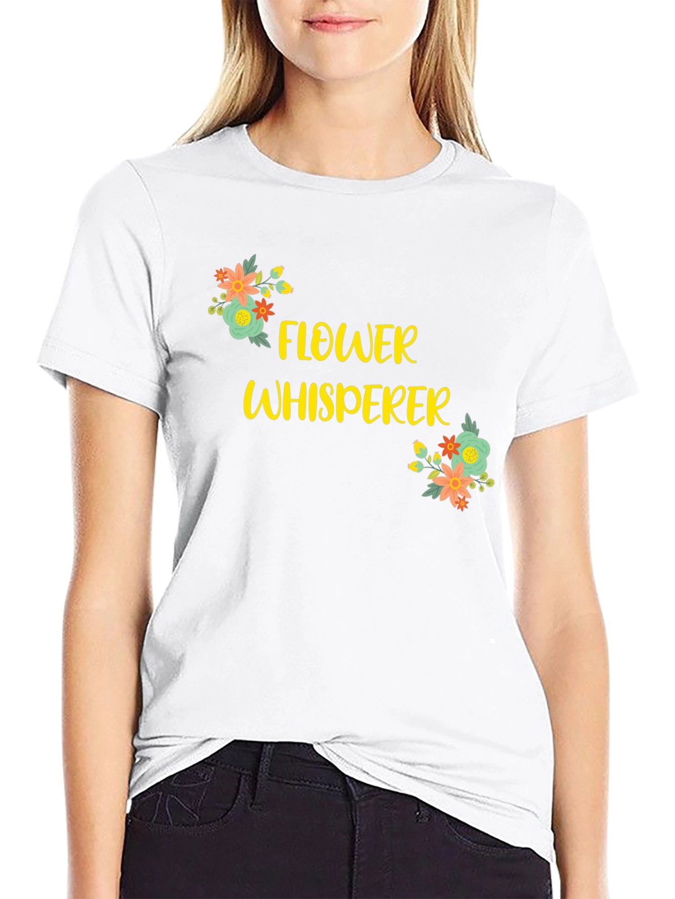 Flower Whisperer Graphic Tee - Black Cotton