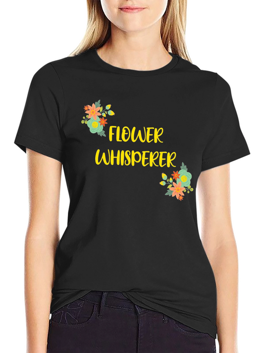Flower Whisperer Graphic Tee - Black Cotton